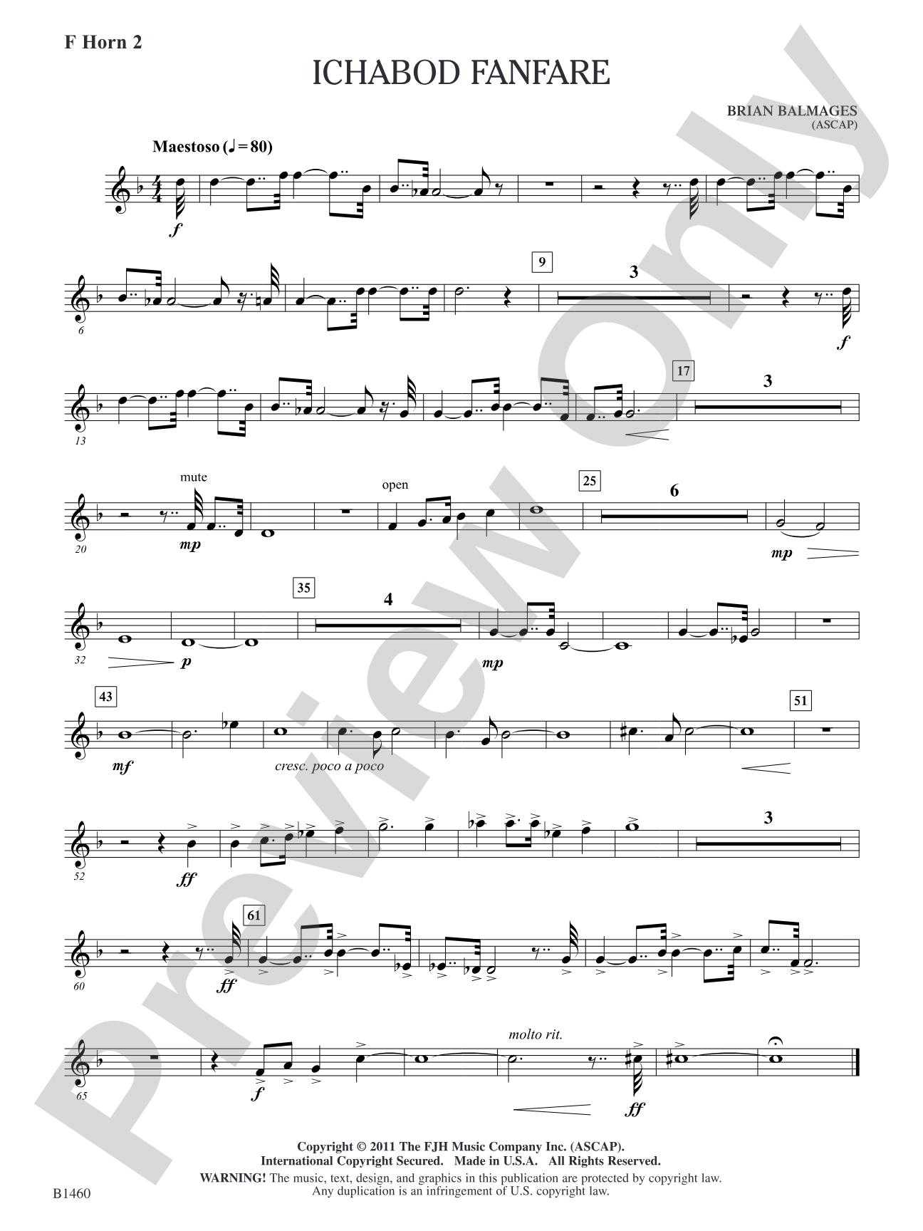 Ichabod Fanfare: F Horn 2