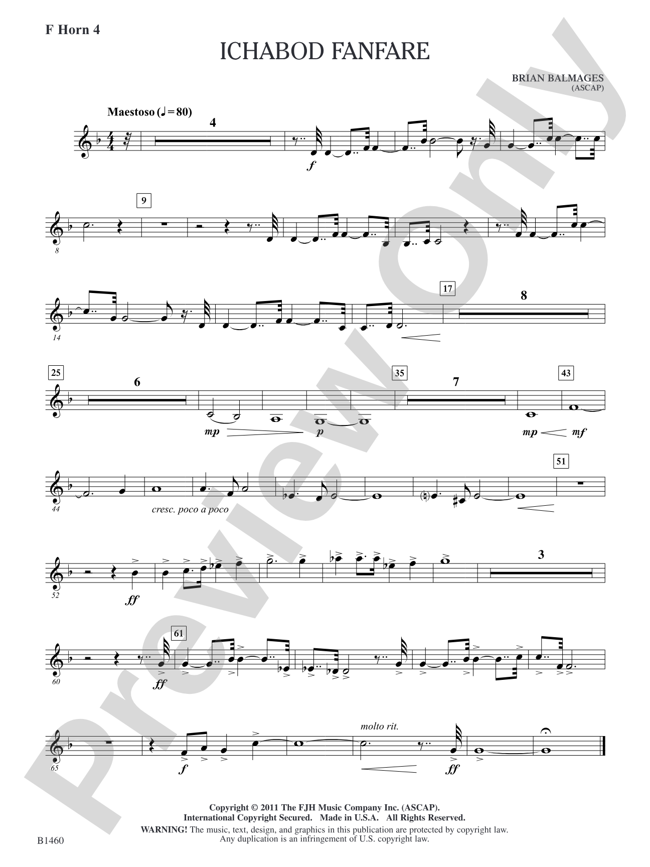 Ichabod Fanfare: F Horn 4