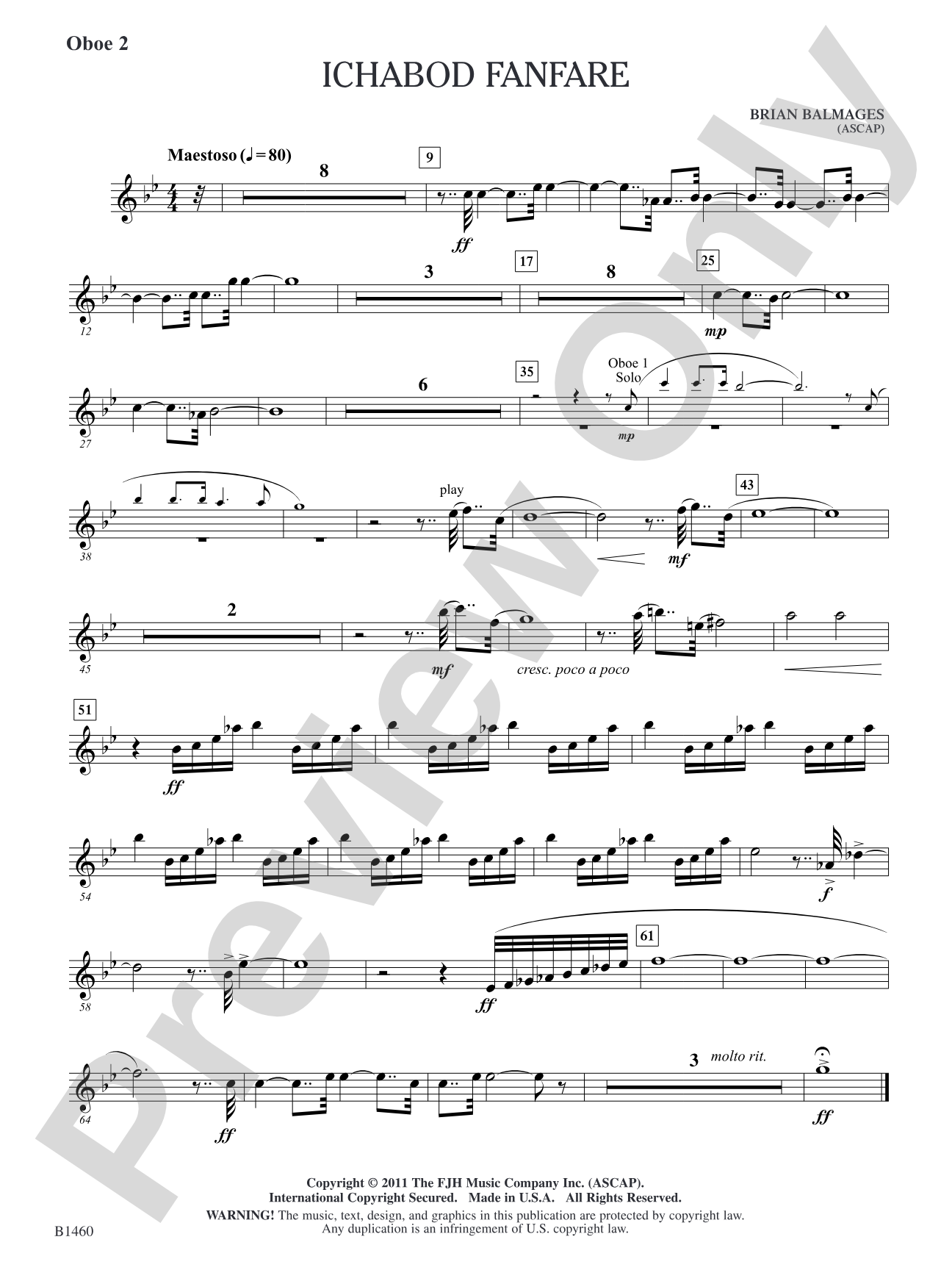 Ichabod Fanfare: Oboe 2