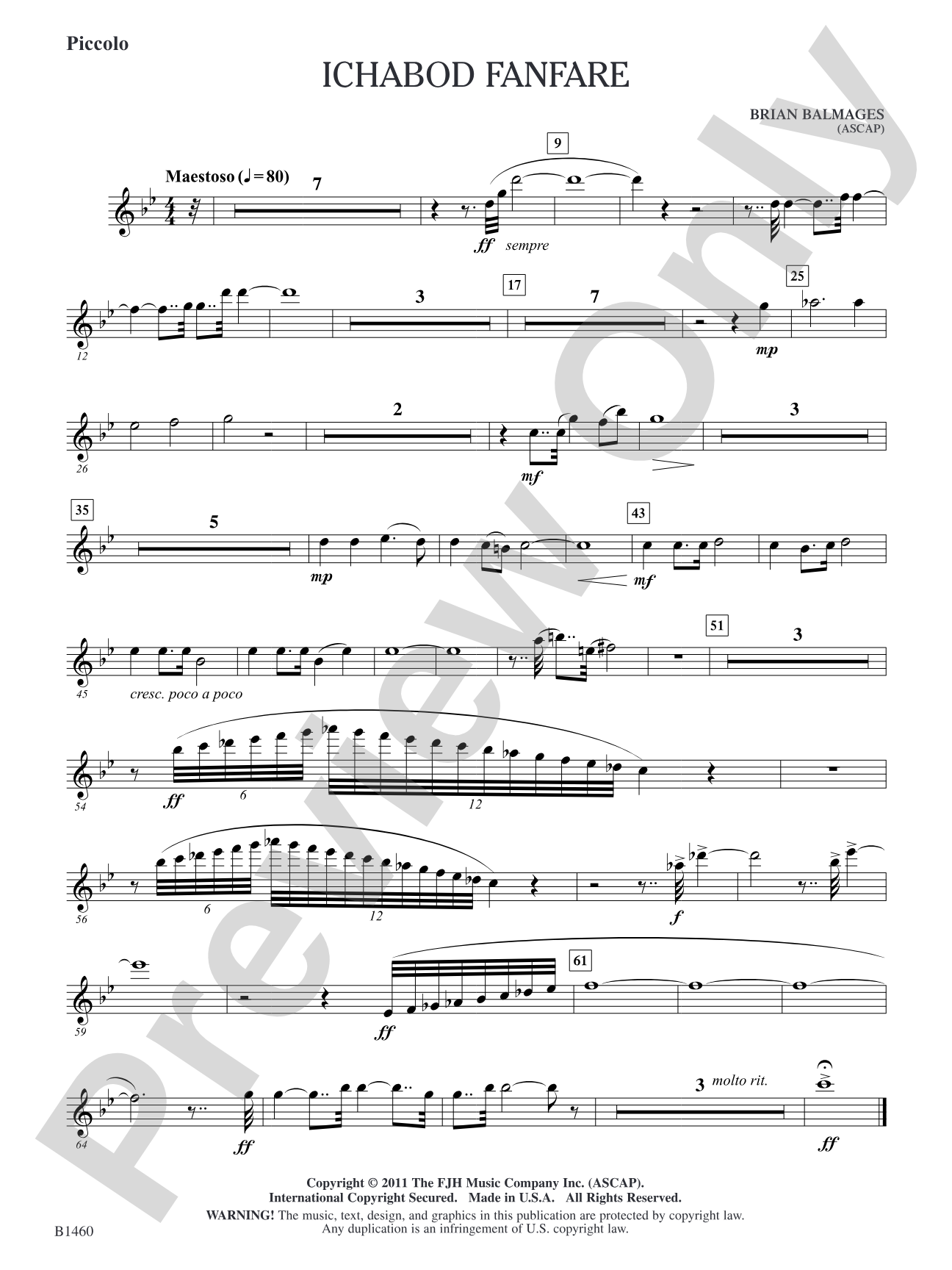 Ichabod Fanfare: Piccolo