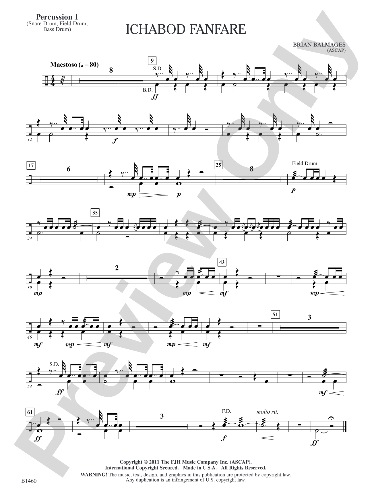 Ichabod Fanfare: Percussion 1
