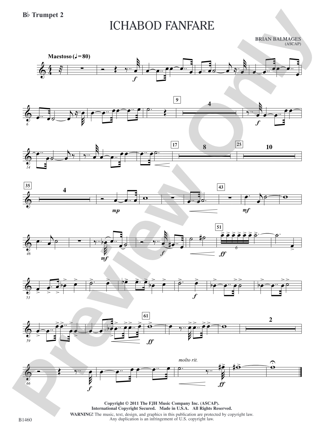 Ichabod Fanfare: B-flat Trumpet 2
