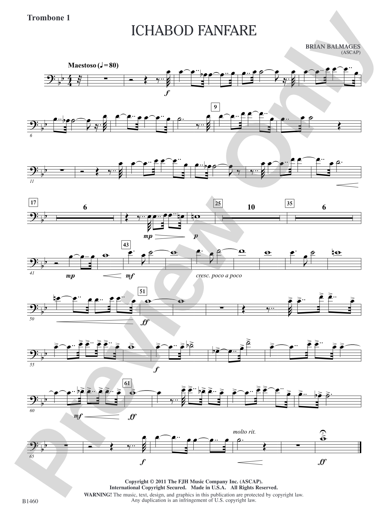 Ichabod Fanfare: Trombone 1