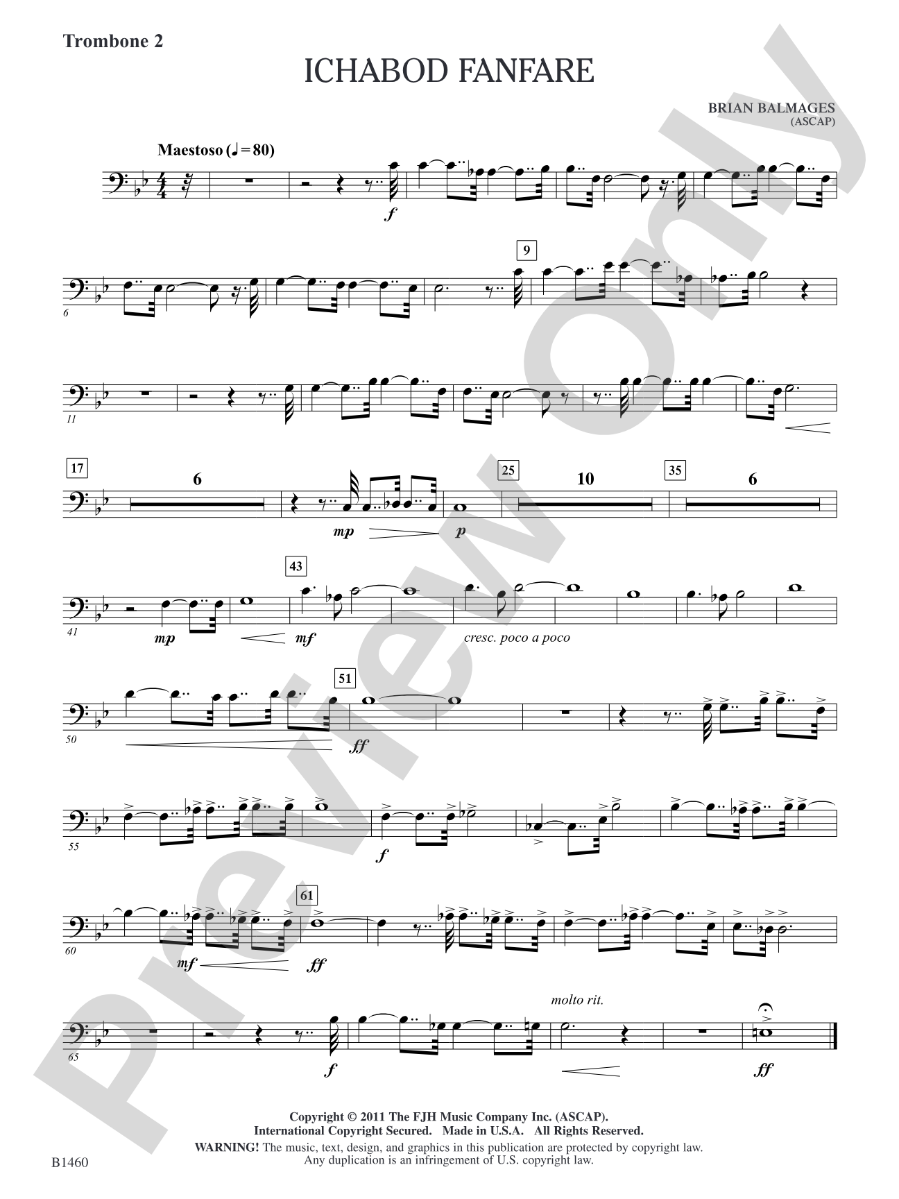 Ichabod Fanfare: Trombone 2