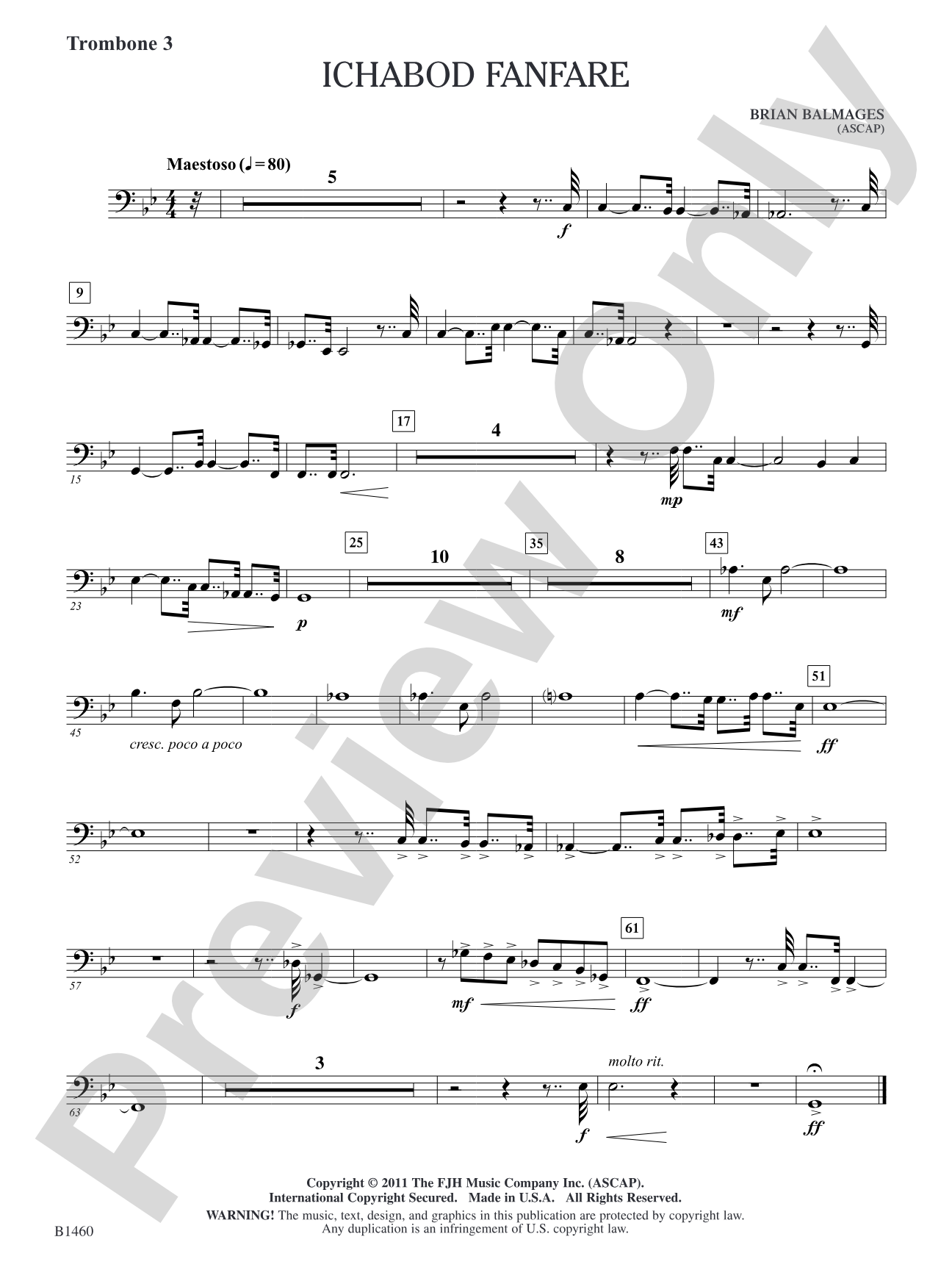 Ichabod Fanfare: Trombone 3