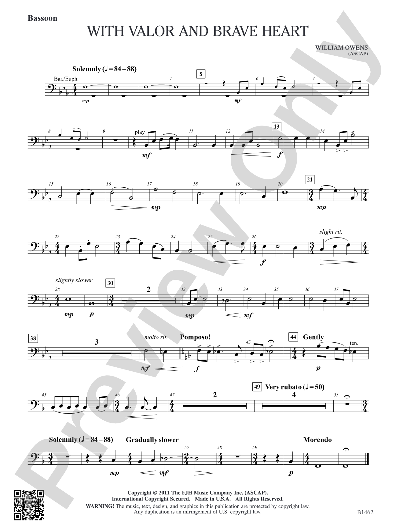 With Valor and Brave Heart: Bassoon