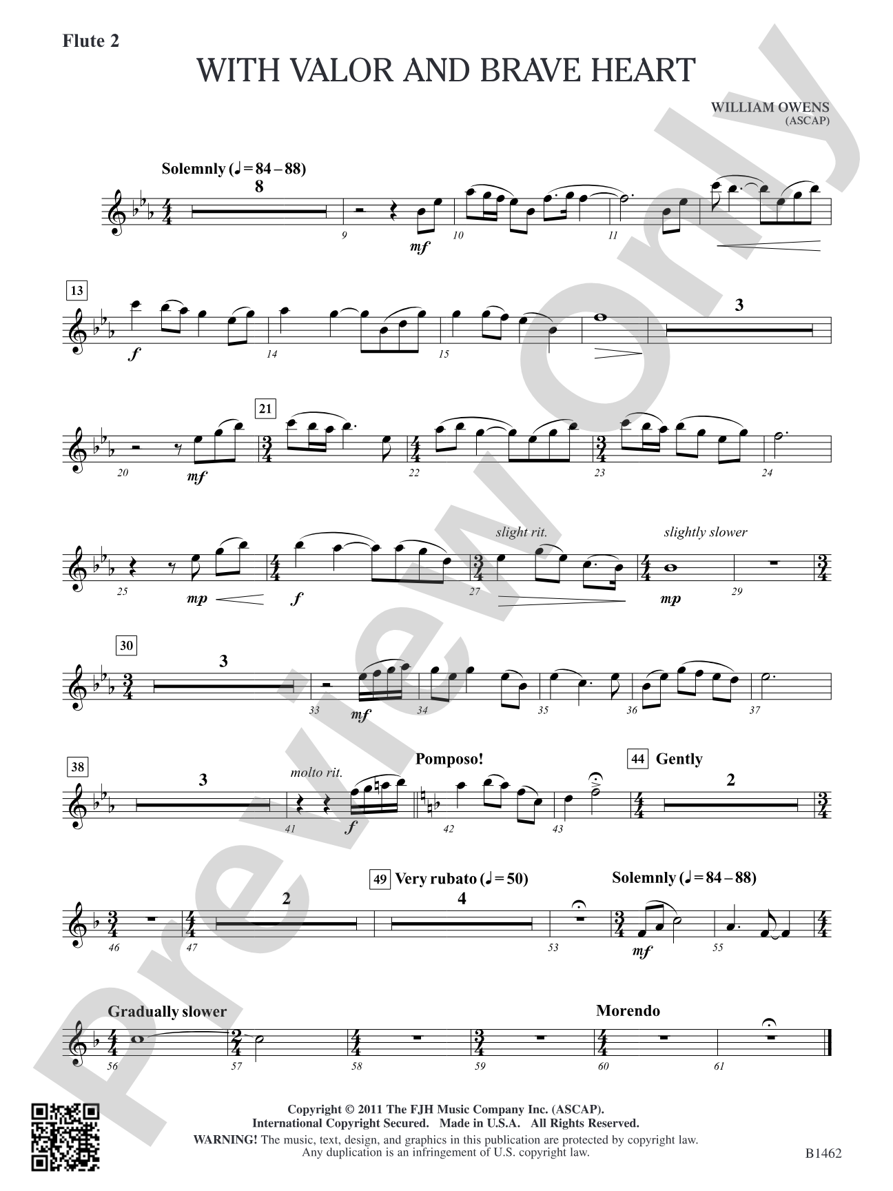 With Valor and Brave Heart: Flute 2