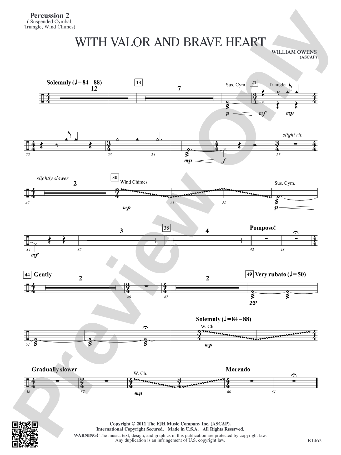 With Valor and Brave Heart: Percussion 2