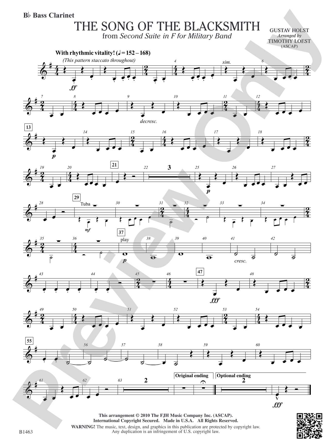 The Song of the Blacksmith: B-flat Bass Clarinet