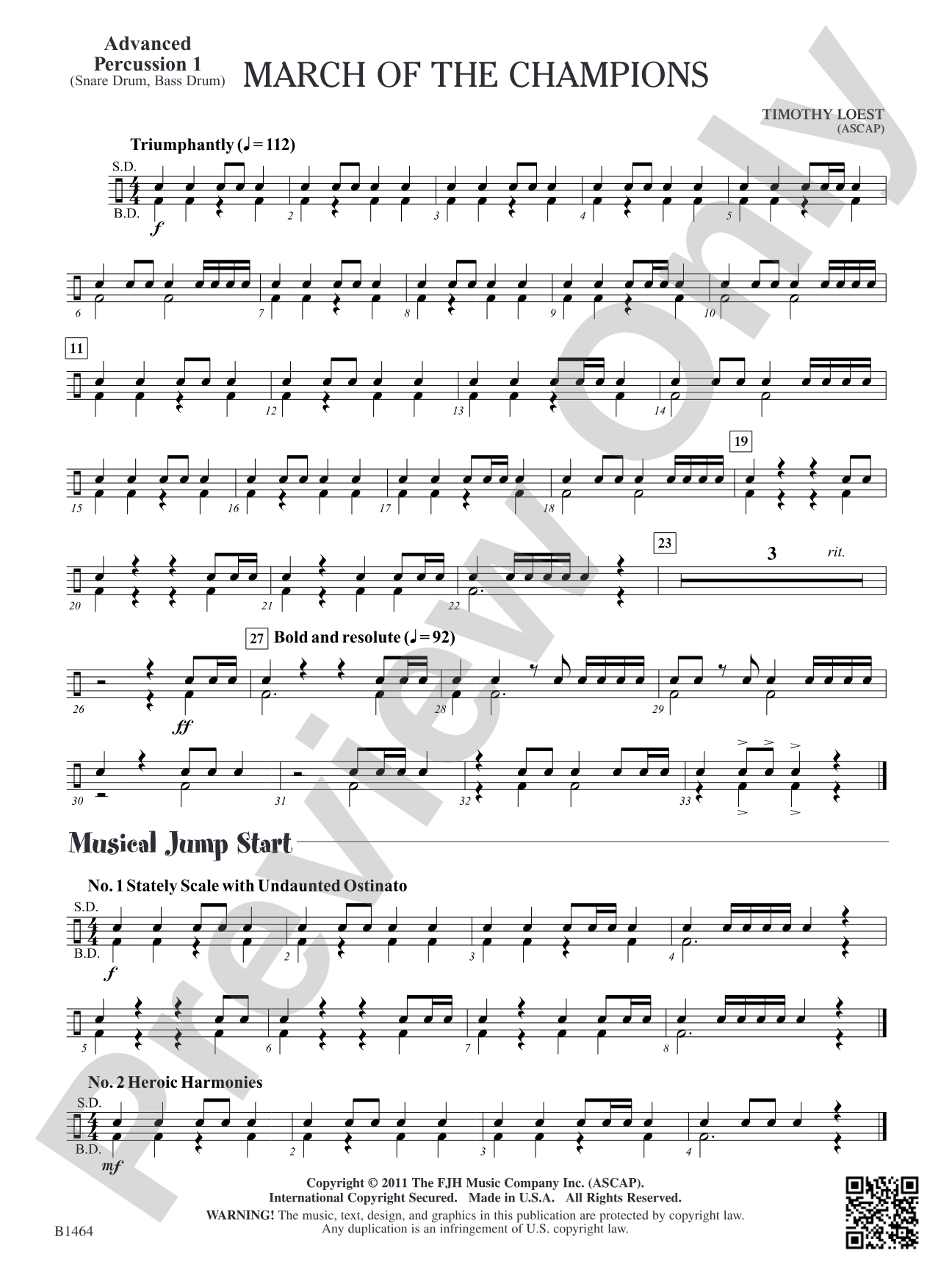 March of the Champions: Advanced Percussion