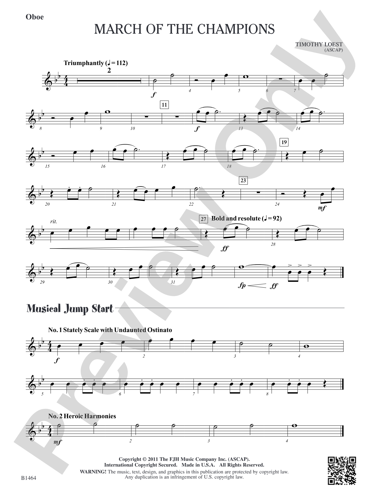 March of the Champions: Oboe
