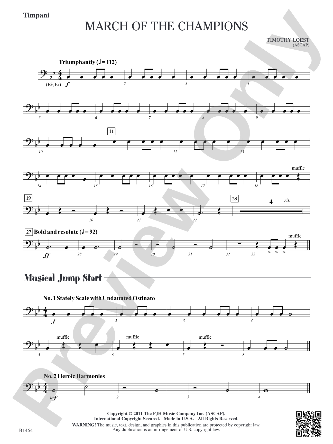 March of the Champions: Timpani (Opt.)