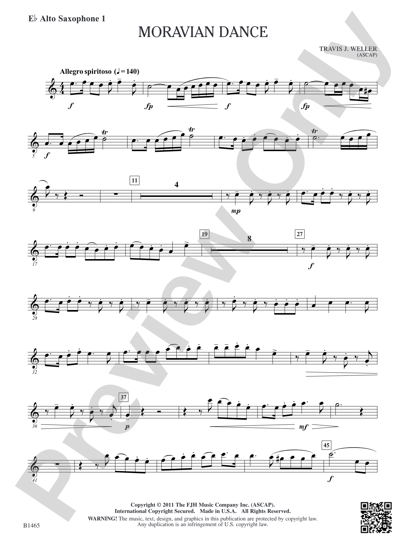 Moravian Dance: E-flat Alto Saxophone 1