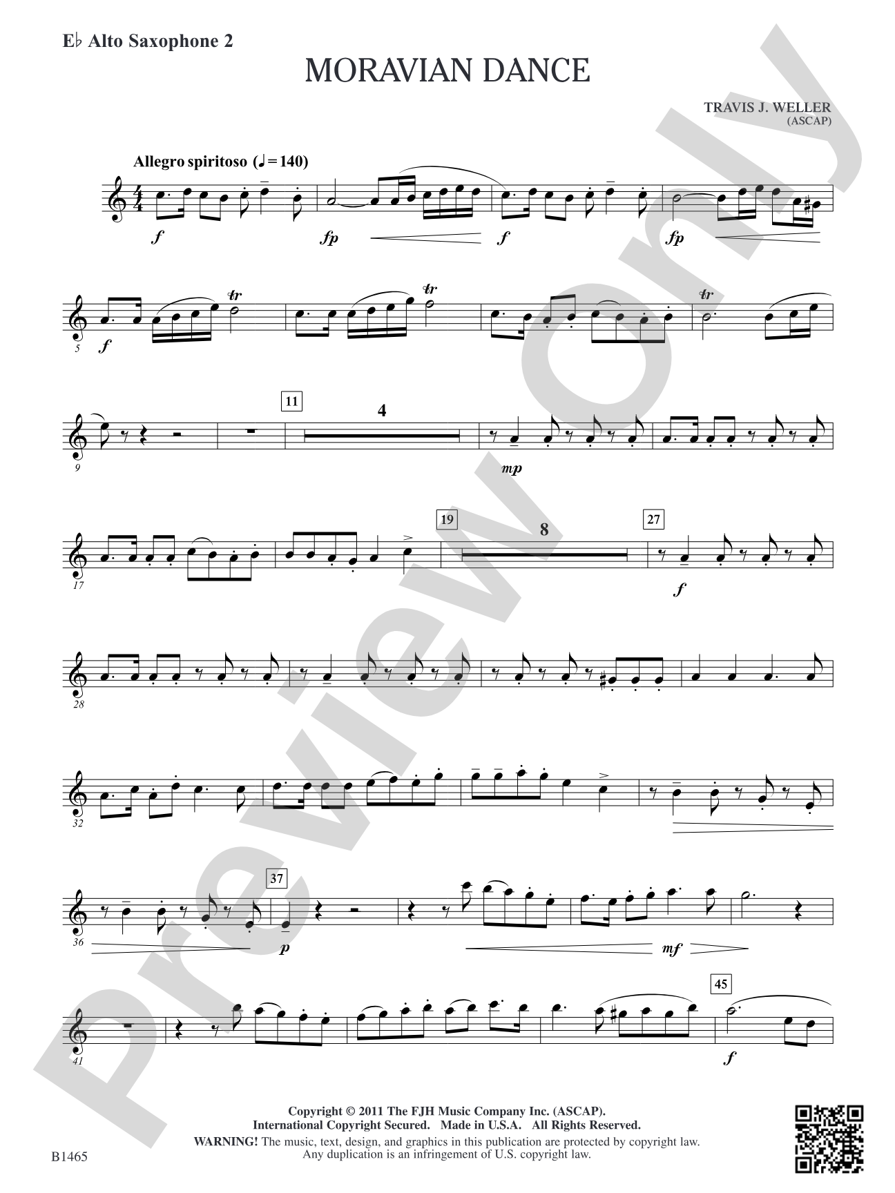 Moravian Dance: E-flat Alto Saxophone 2