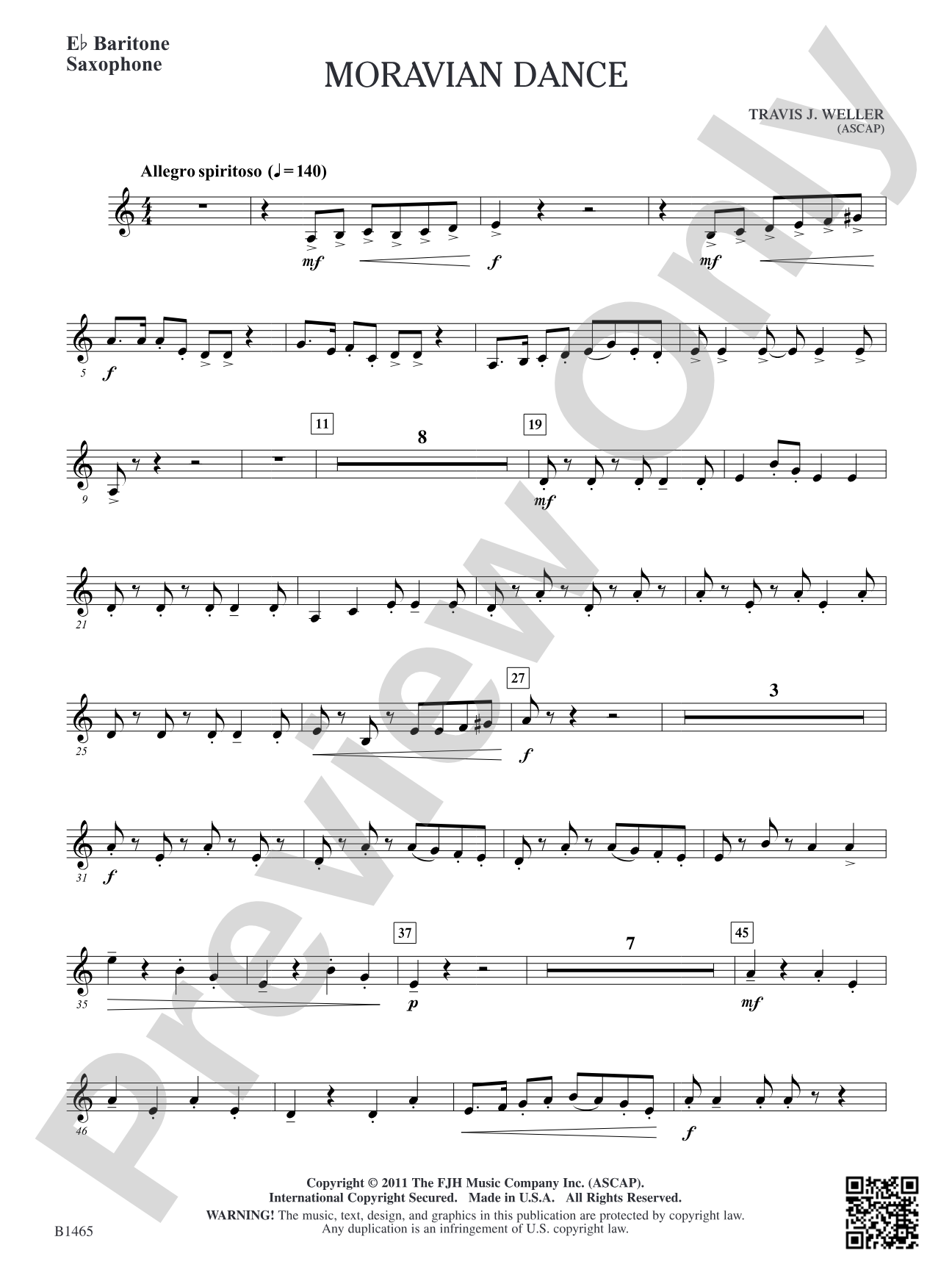 Moravian Dance: E-flat Baritone Saxophone