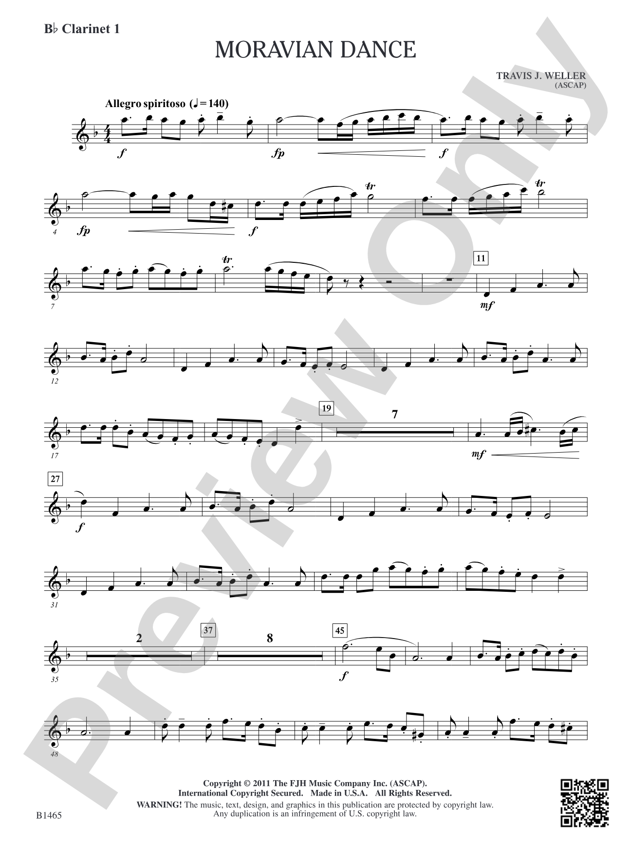 Moravian Dance: B-flat Clarinet 1