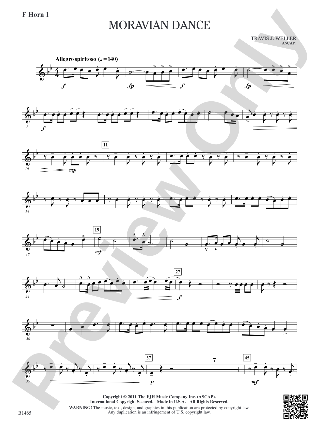 Moravian Dance: F Horn 1