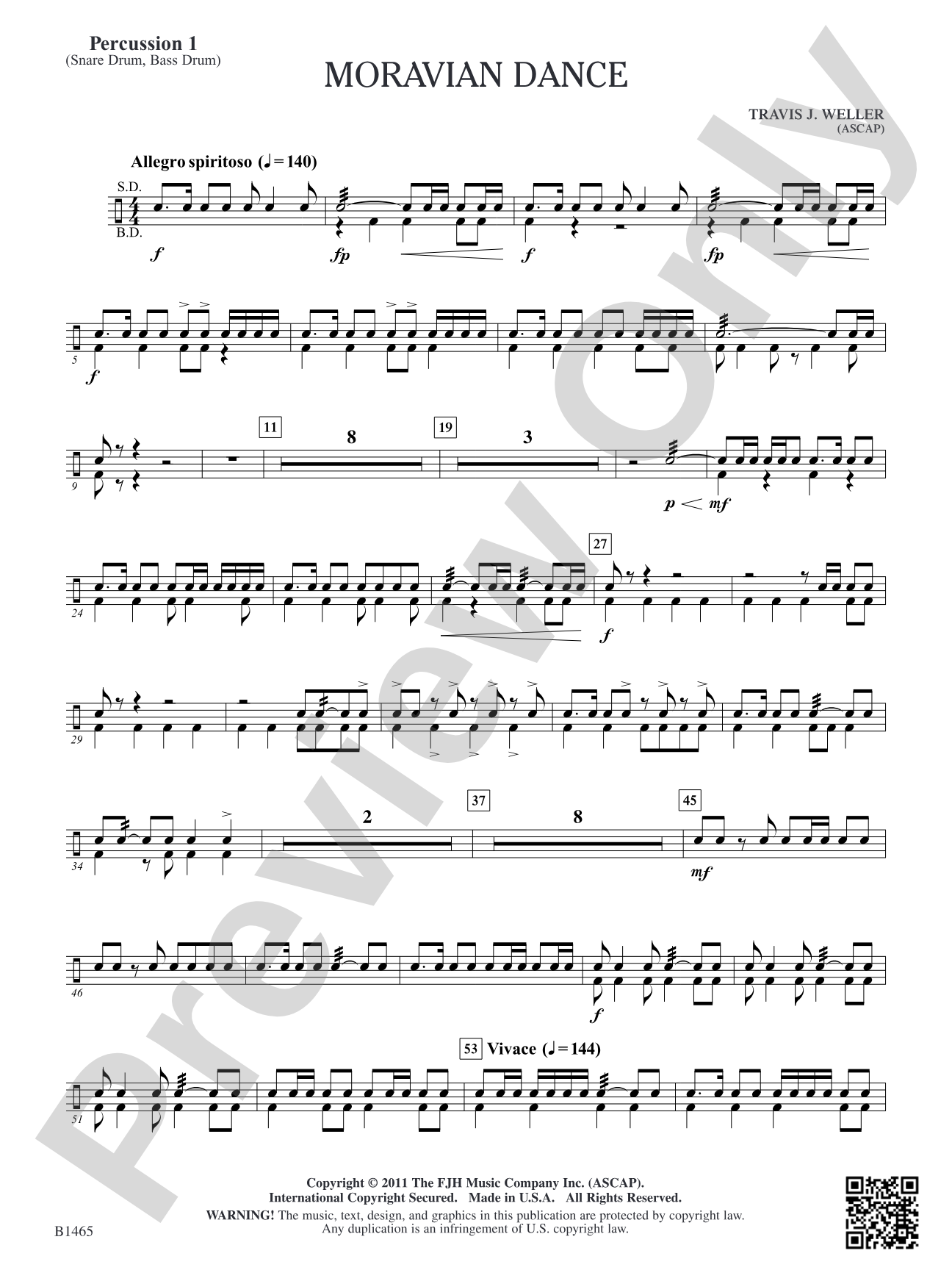 Moravian Dance: Percussion 1