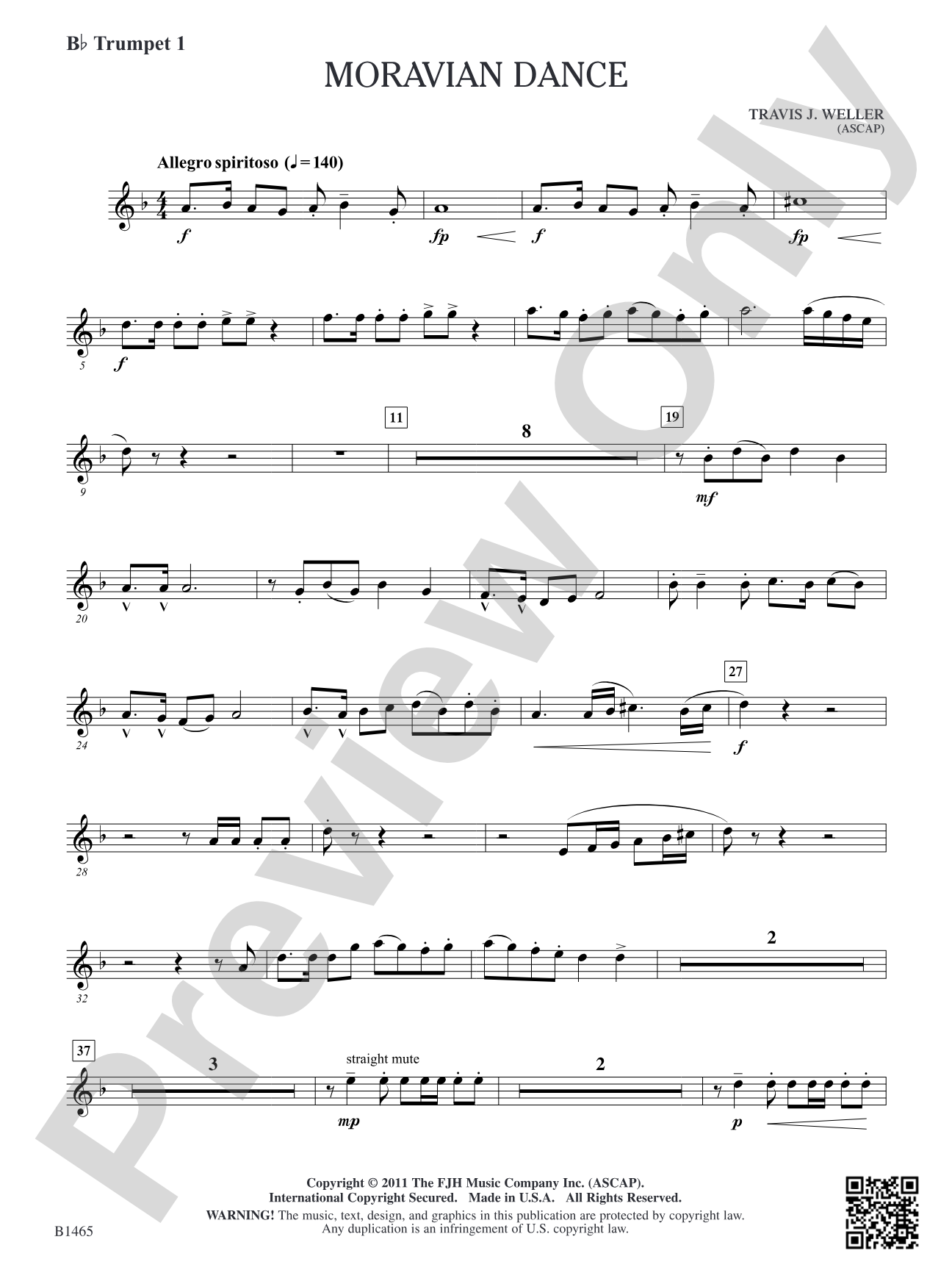 Moravian Dance: B-flat Trumpet 1