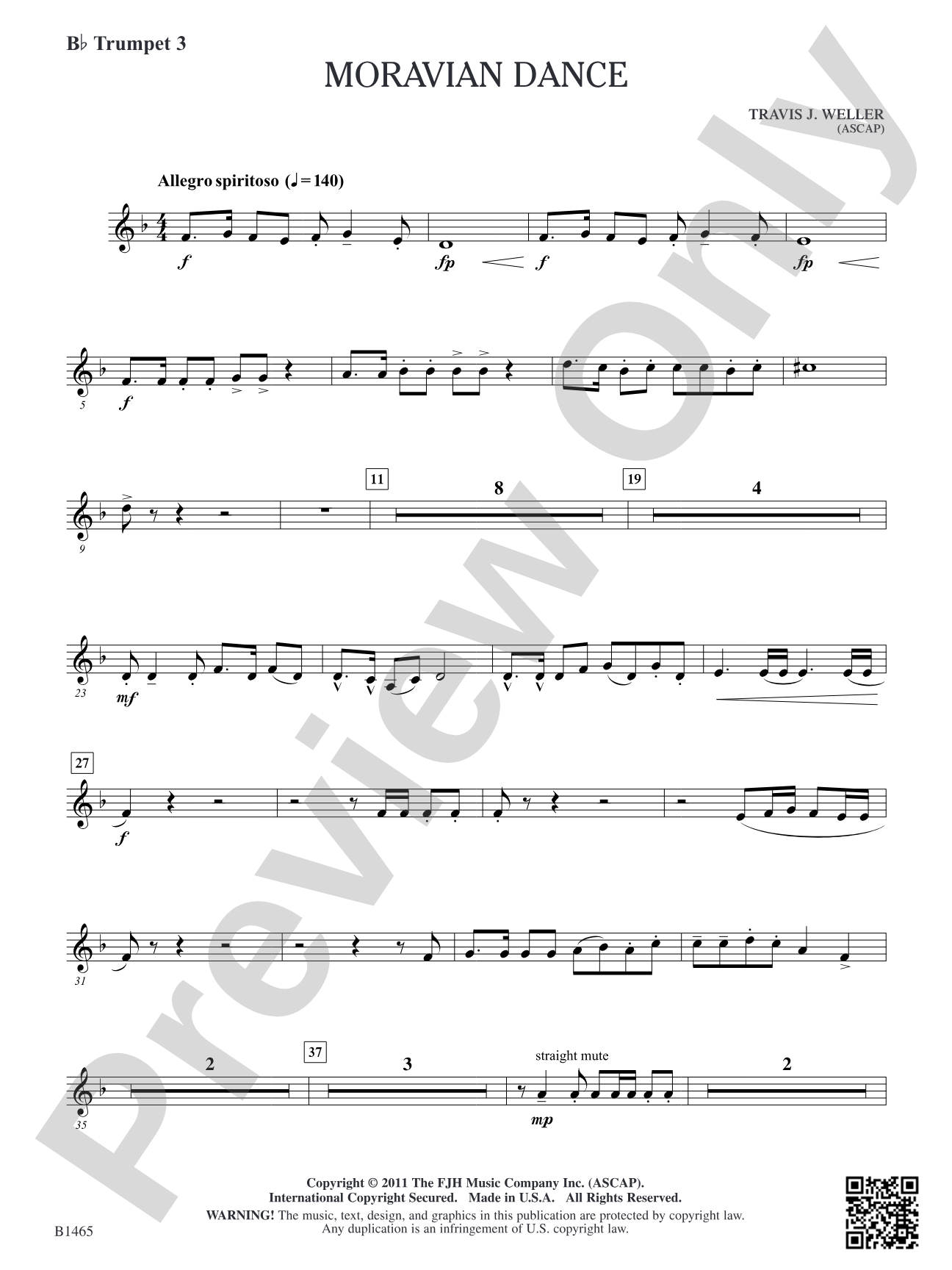Moravian Dance: B-flat Trumpet 3