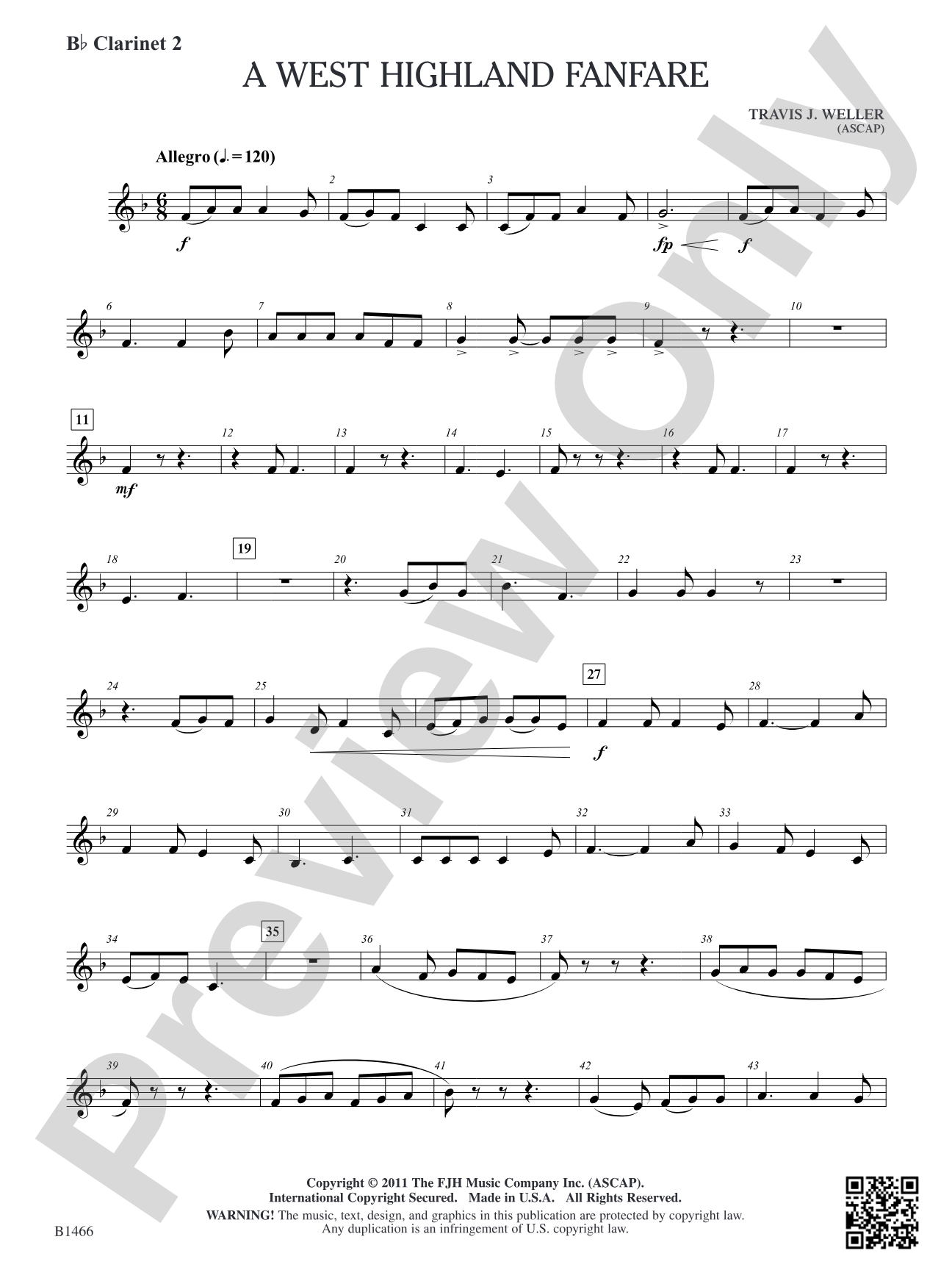 A West Highland Fanfare: B-flat Clarinet 2