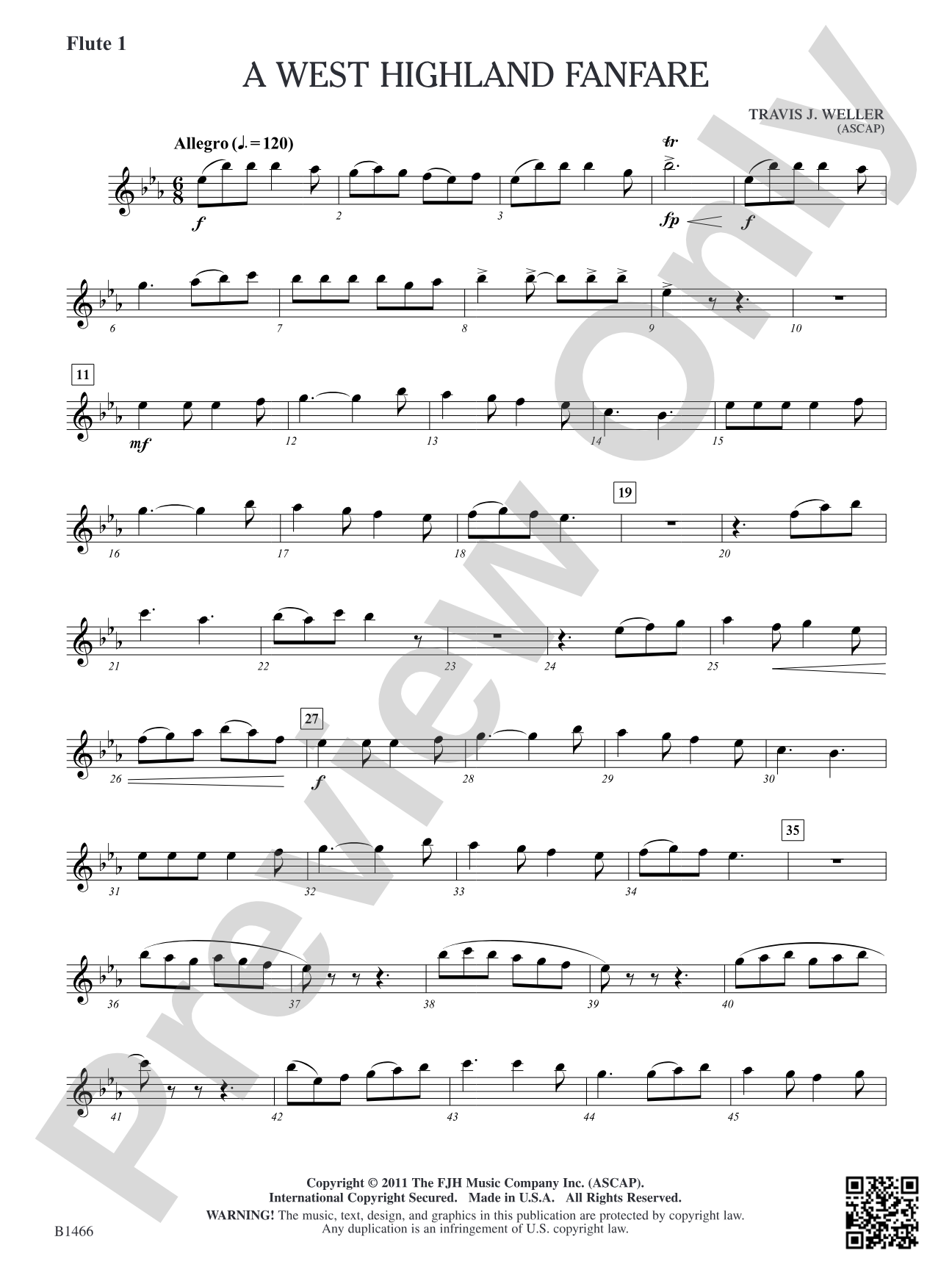 A West Highland Fanfare: Flute 1