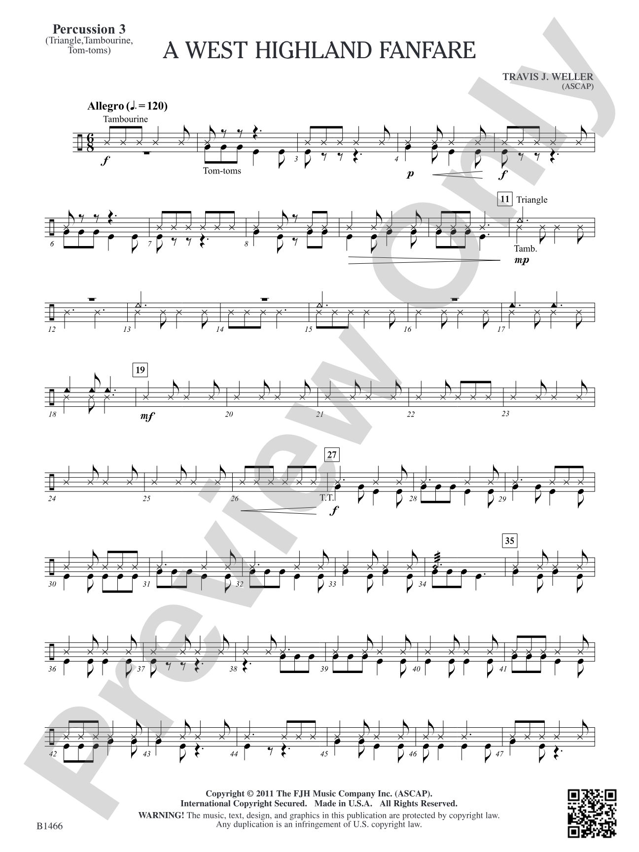 A West Highland Fanfare: Percussion 3