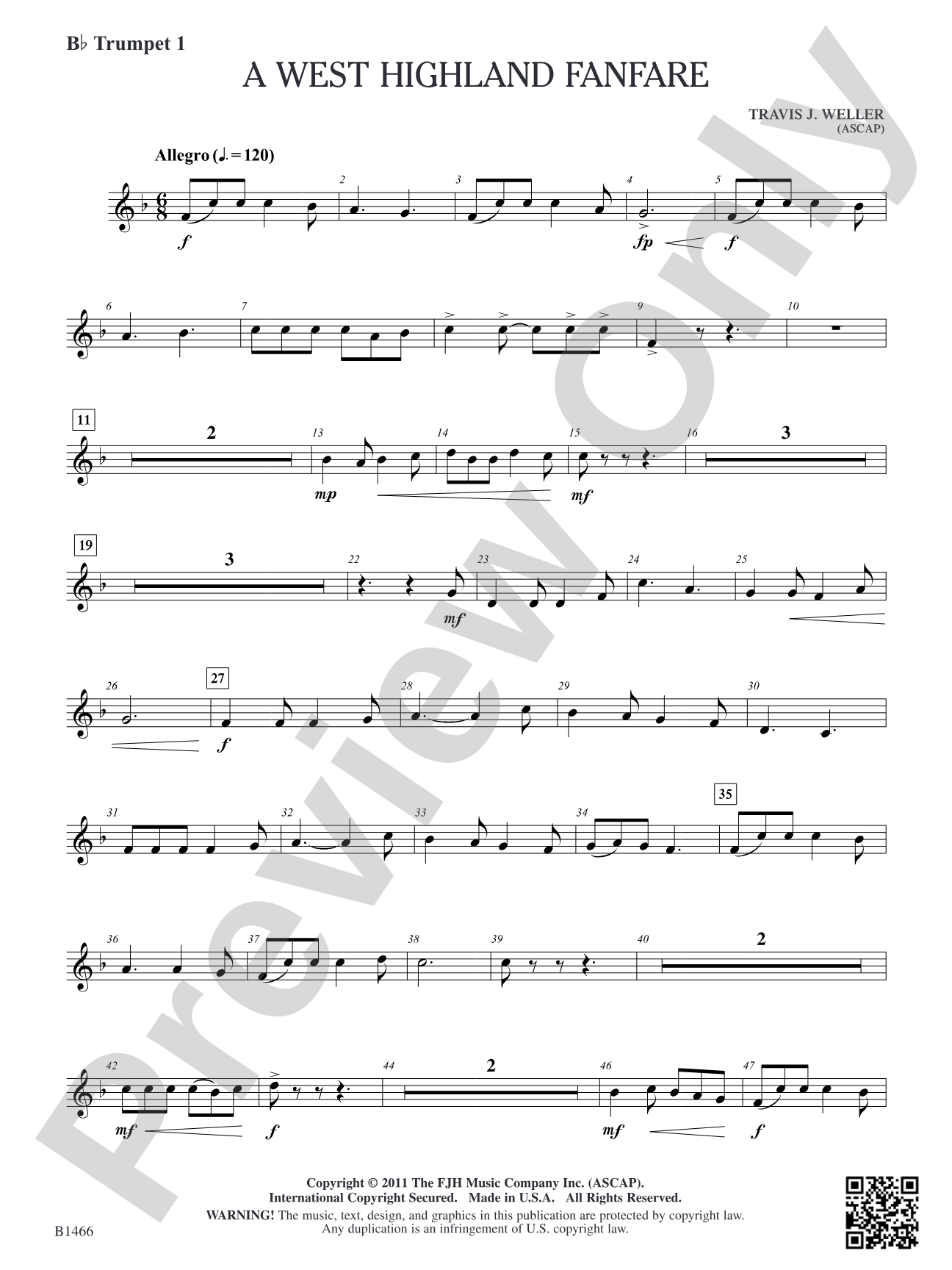 A West Highland Fanfare: B-flat Trumpet 1