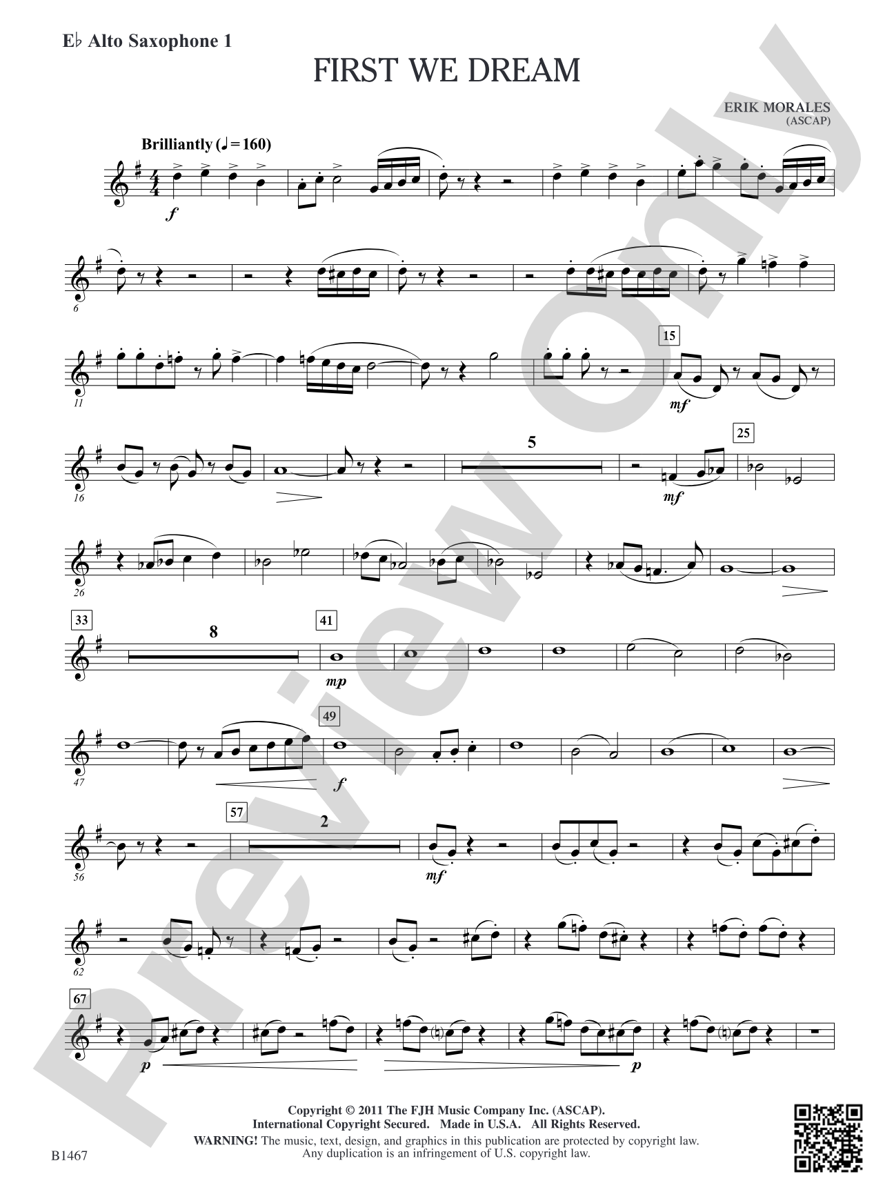 First We Dream: E-flat Alto Saxophone 1