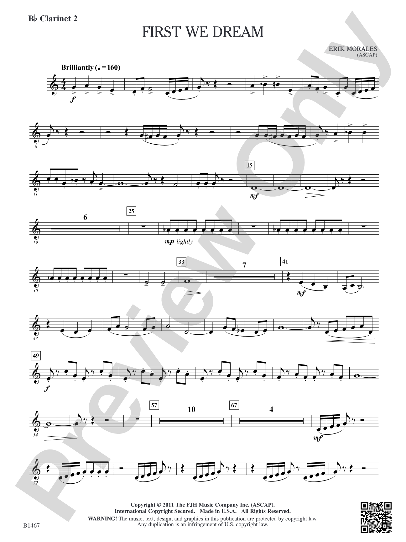 First We Dream: B-flat Clarinet 2