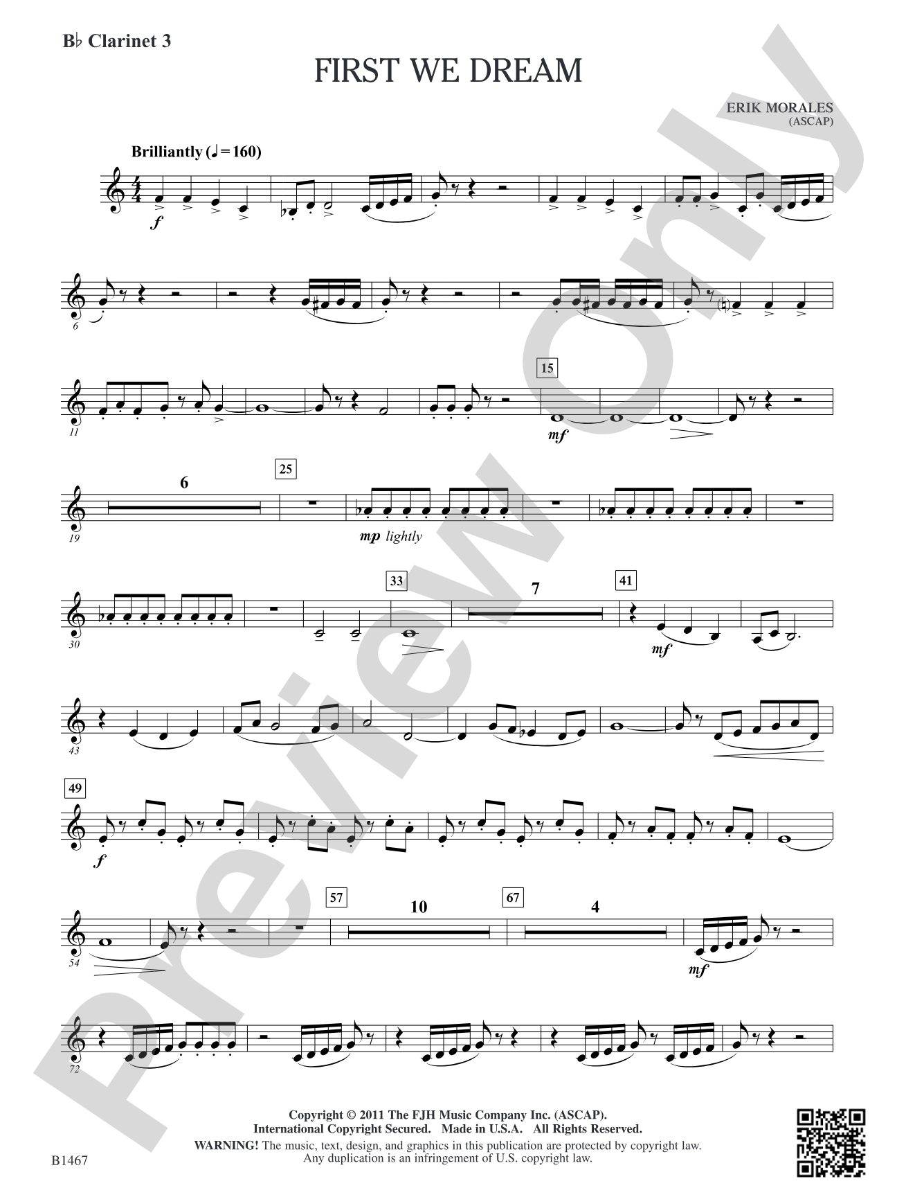 First We Dream: B-flat Clarinet 3