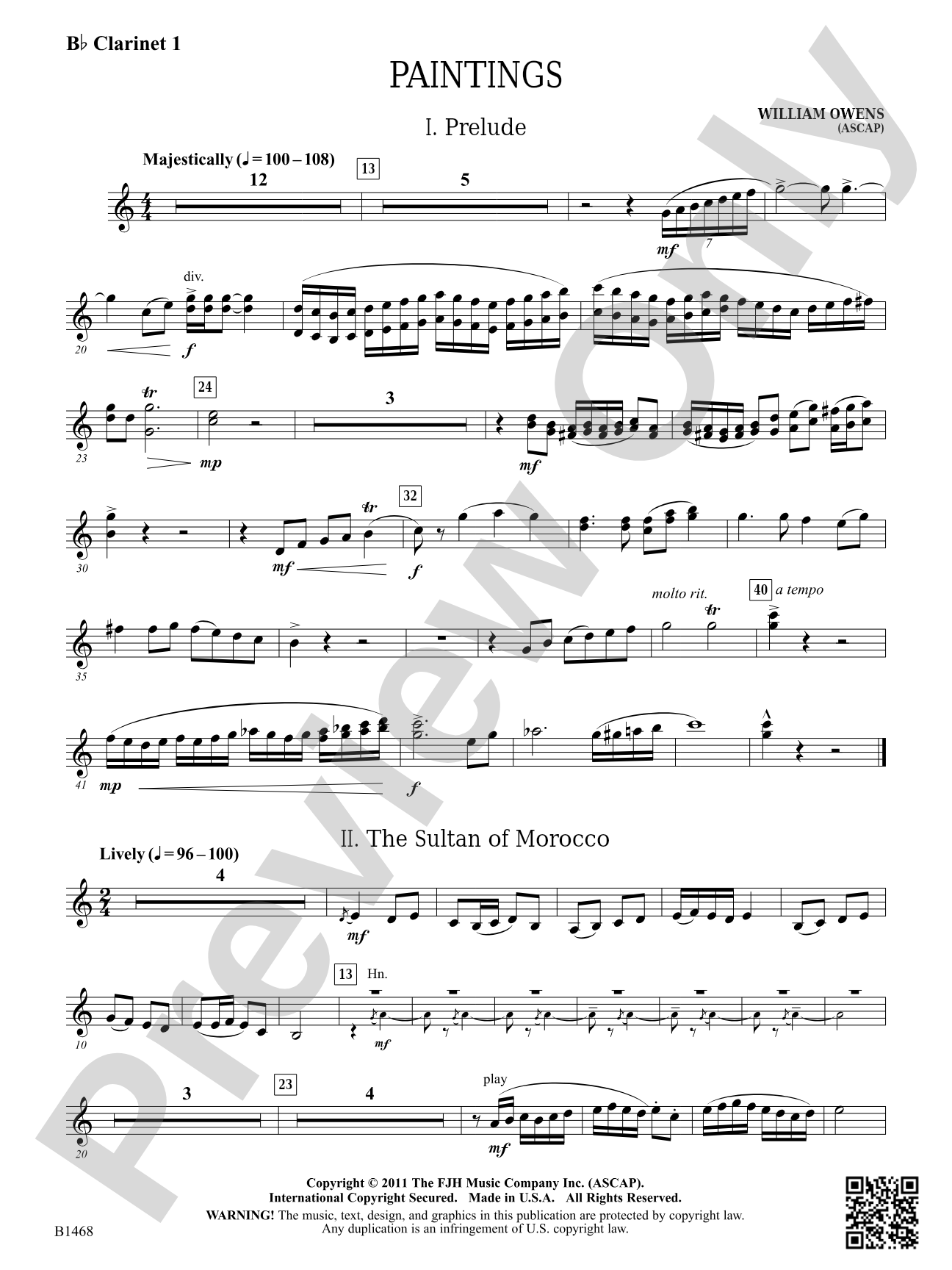 Paintings: B-flat Clarinet 1