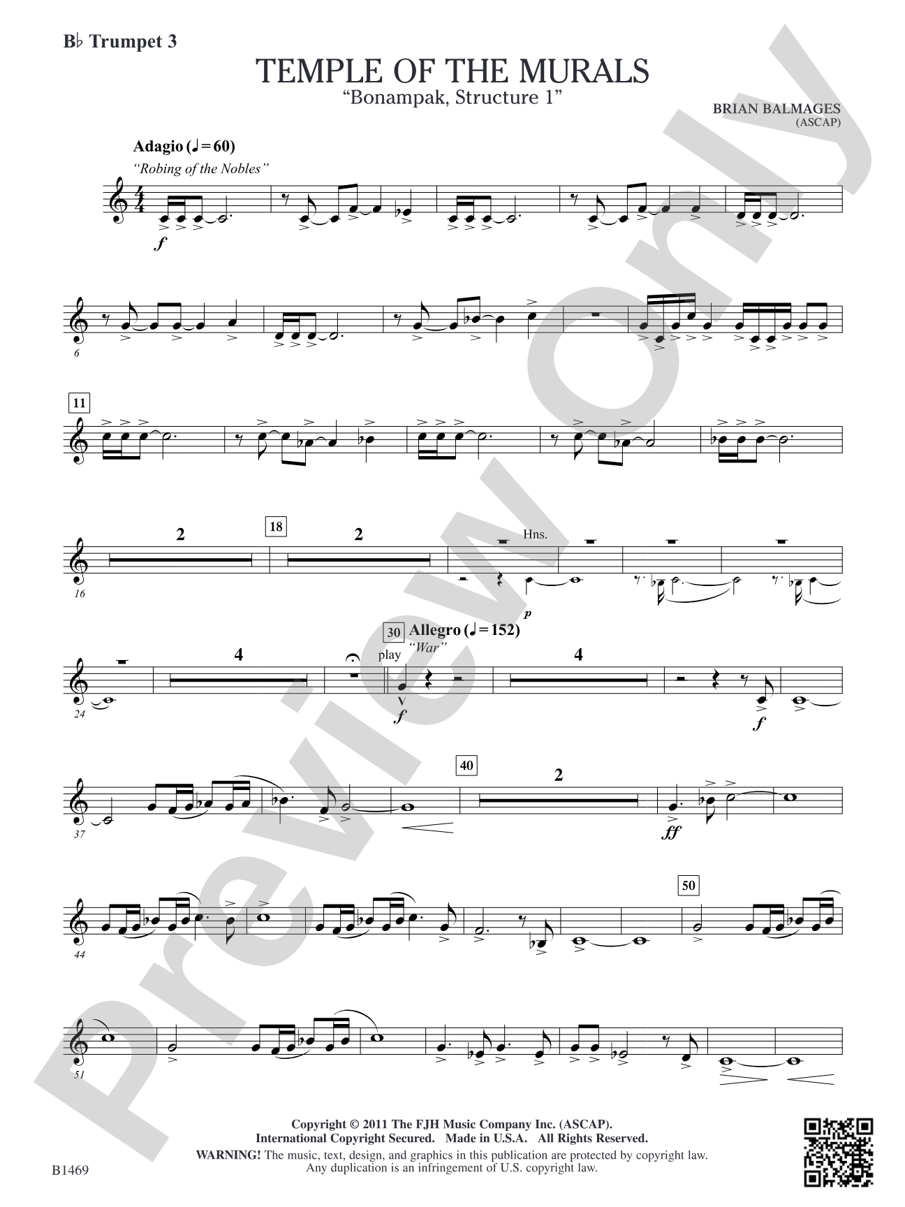 Temple of the Murals: B-flat Trumpet 3