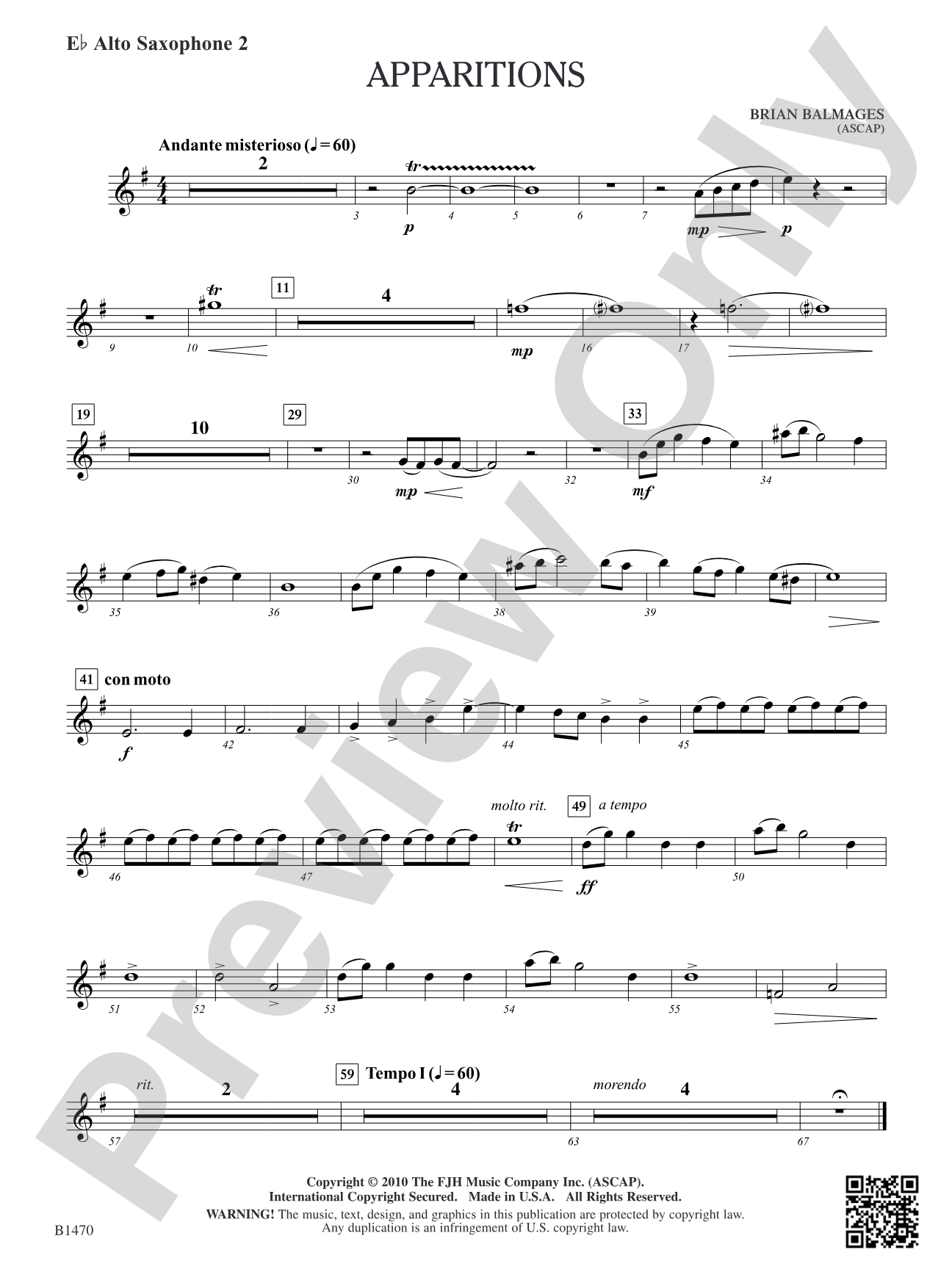 Apparitions: E-flat Alto Saxophone 2