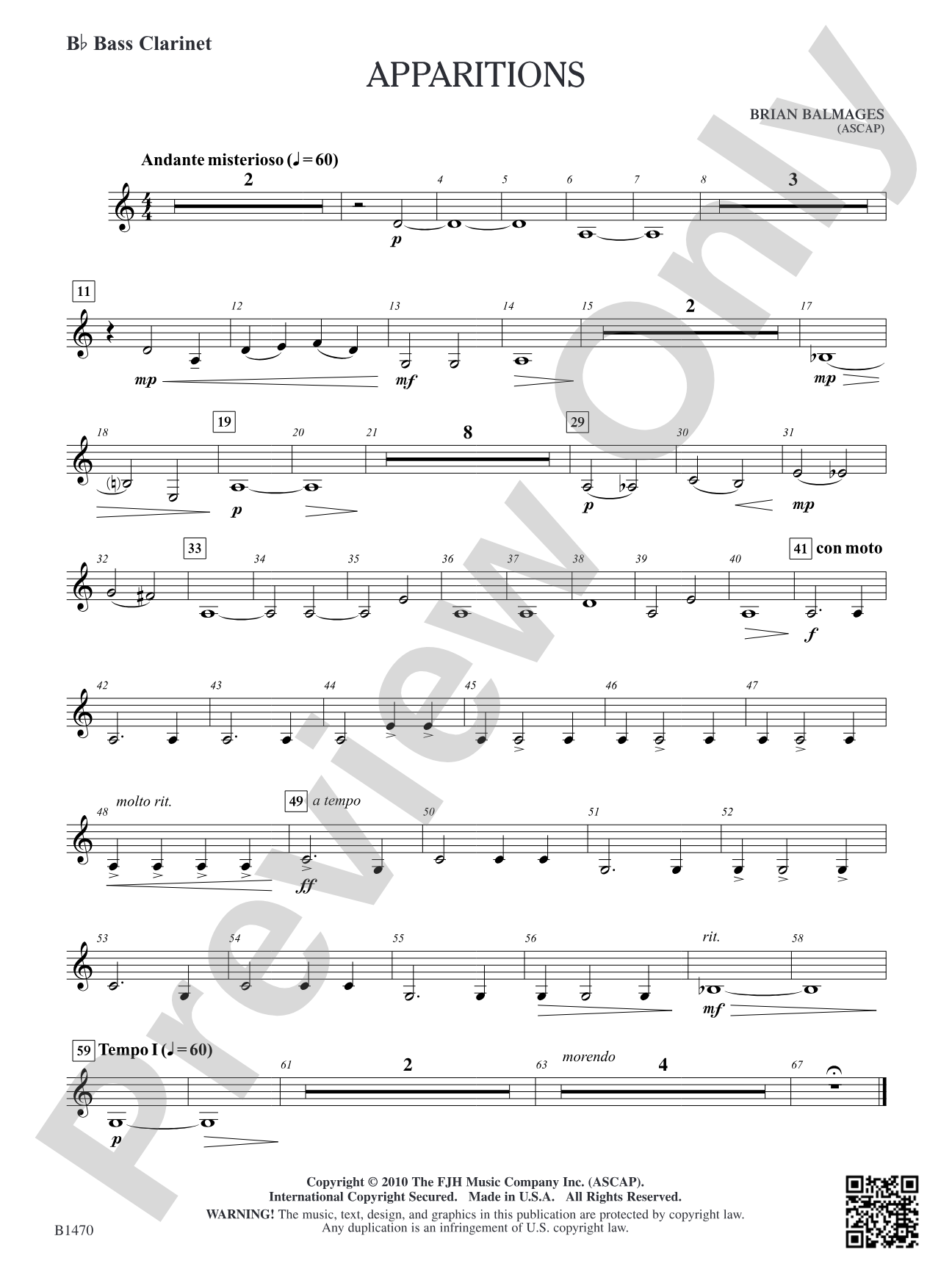 Apparitions: B-flat Bass Clarinet