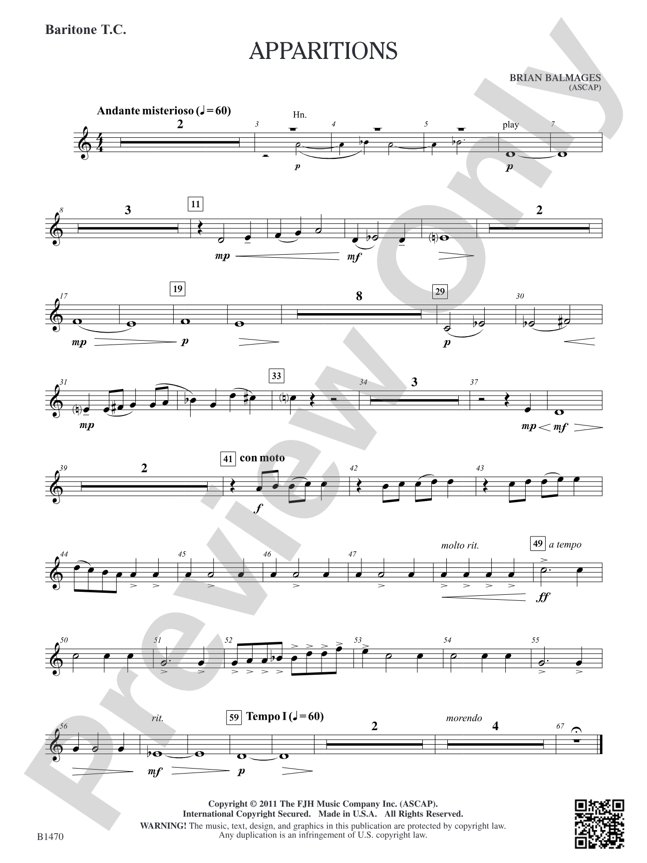 Apparitions: Baritone T.C.
