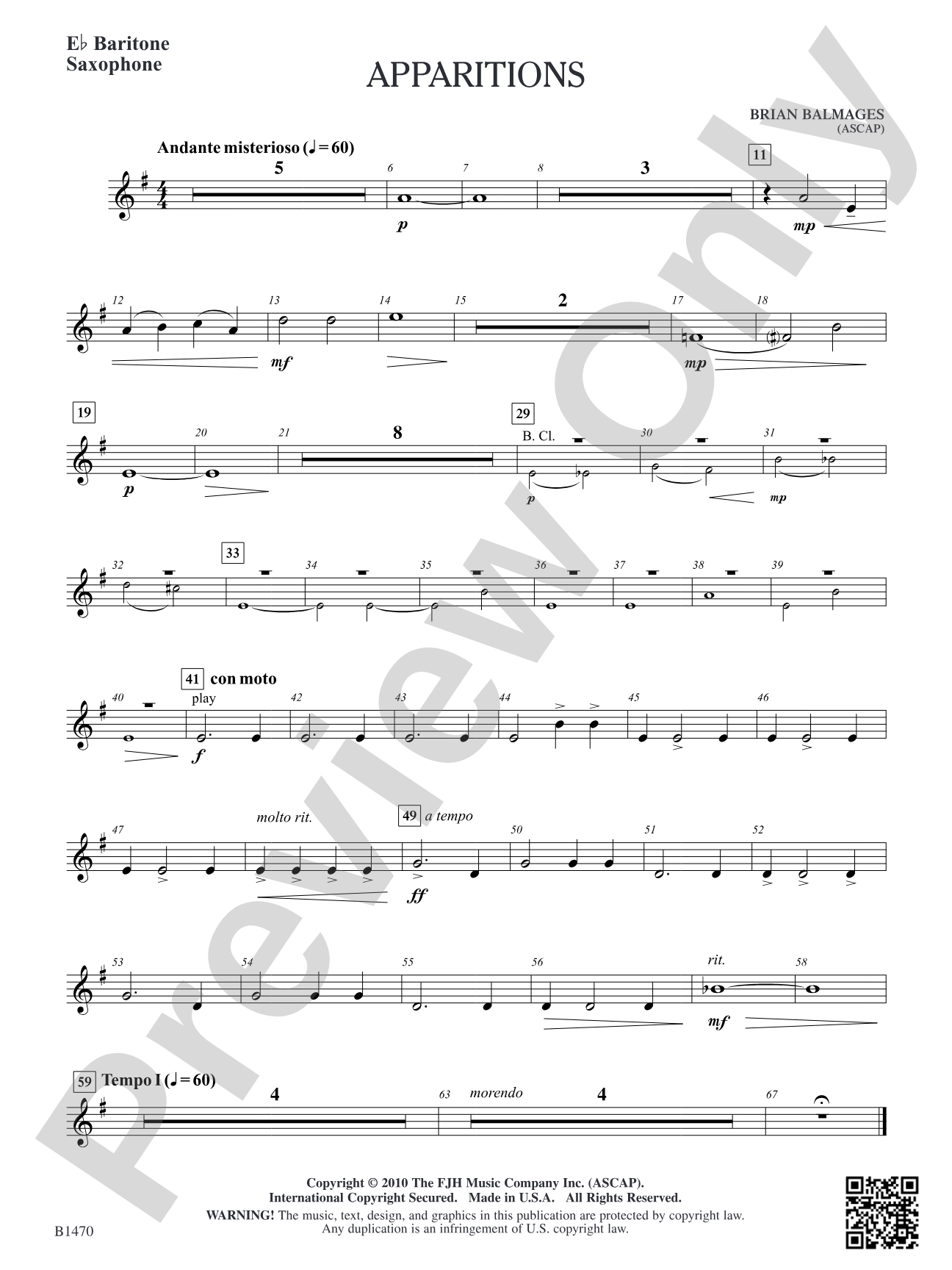 Apparitions: E-flat Baritone Saxophone