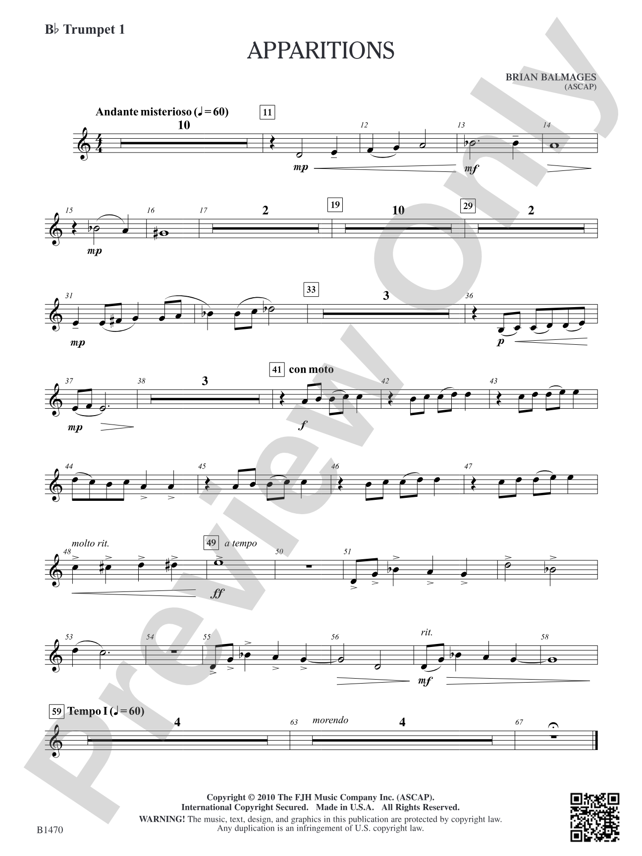 Apparitions: B-flat Trumpet 1