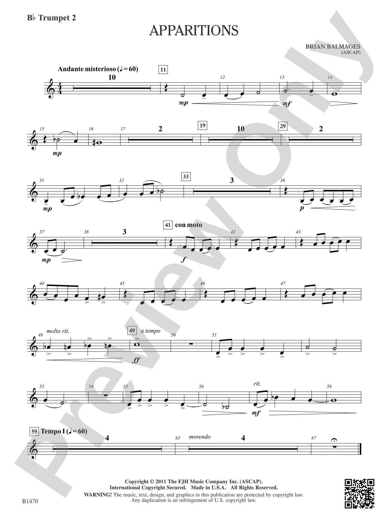 Apparitions: B-flat Trumpet 2