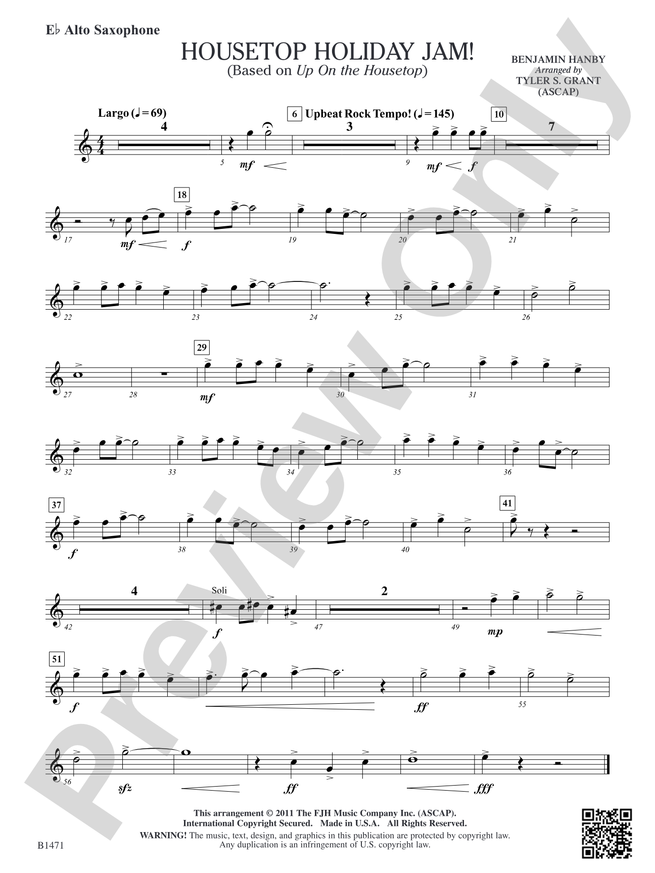 Housetop Holiday Jam!: E-flat Alto Saxophone