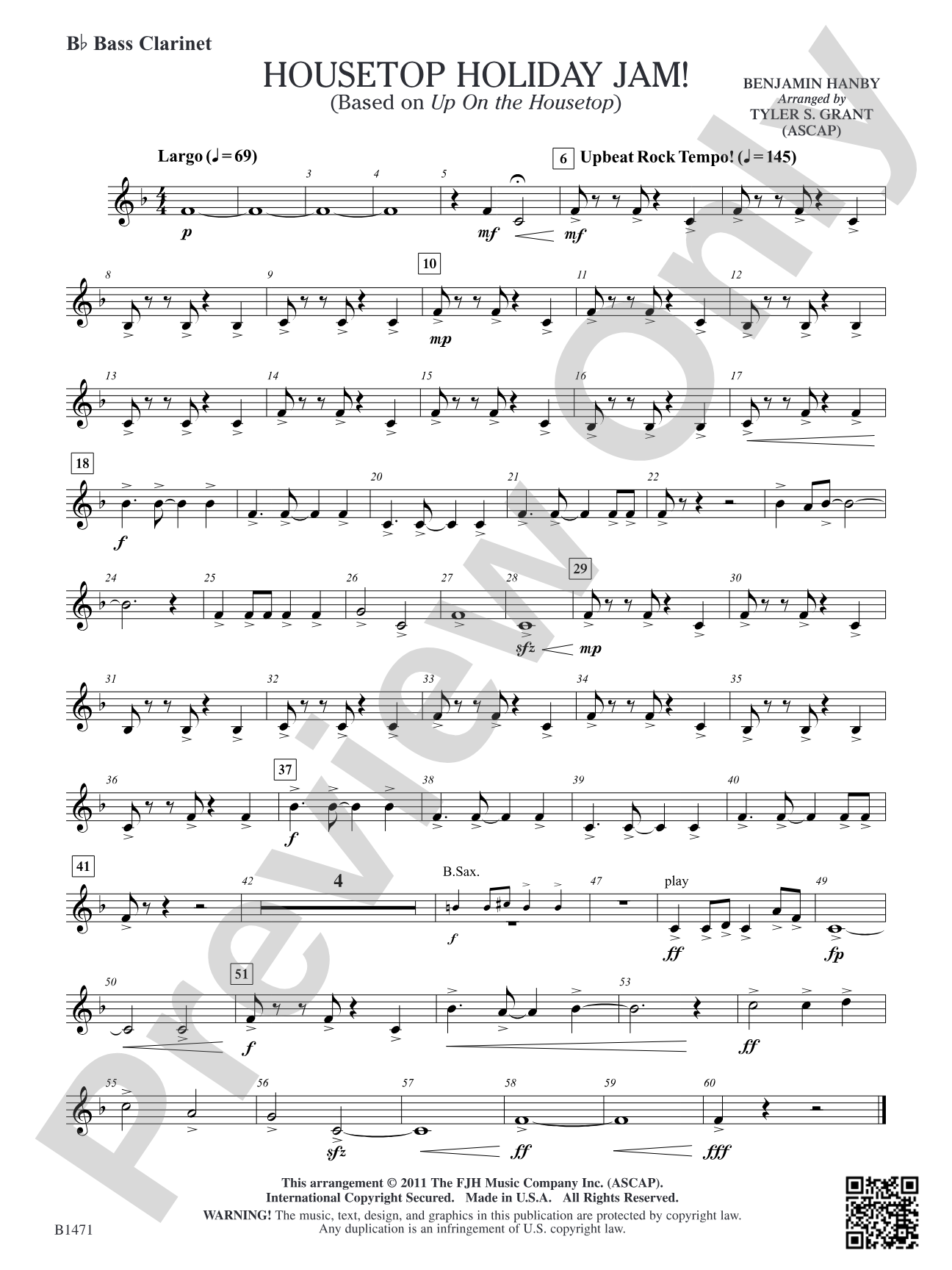 Housetop Holiday Jam!: B-flat Bass Clarinet