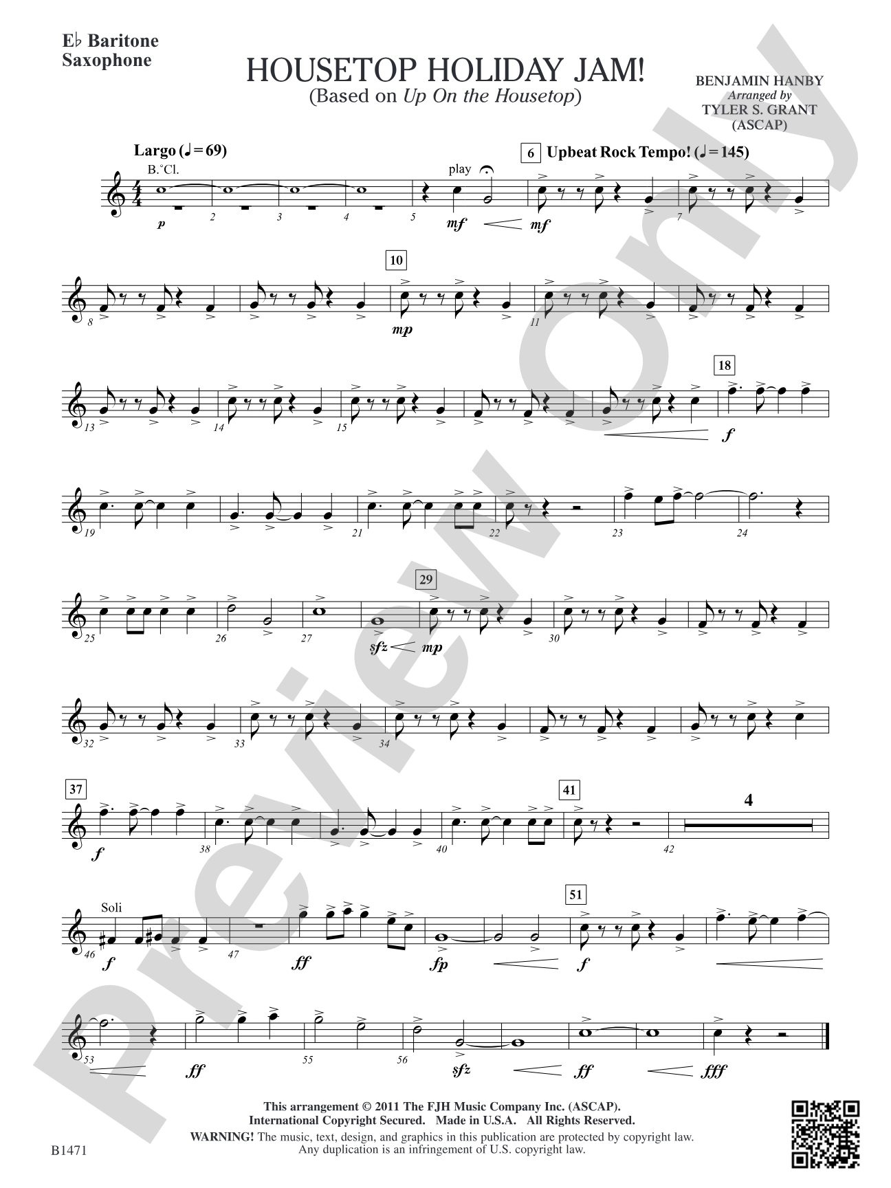 Housetop Holiday Jam!: E-flat Baritone Saxophone