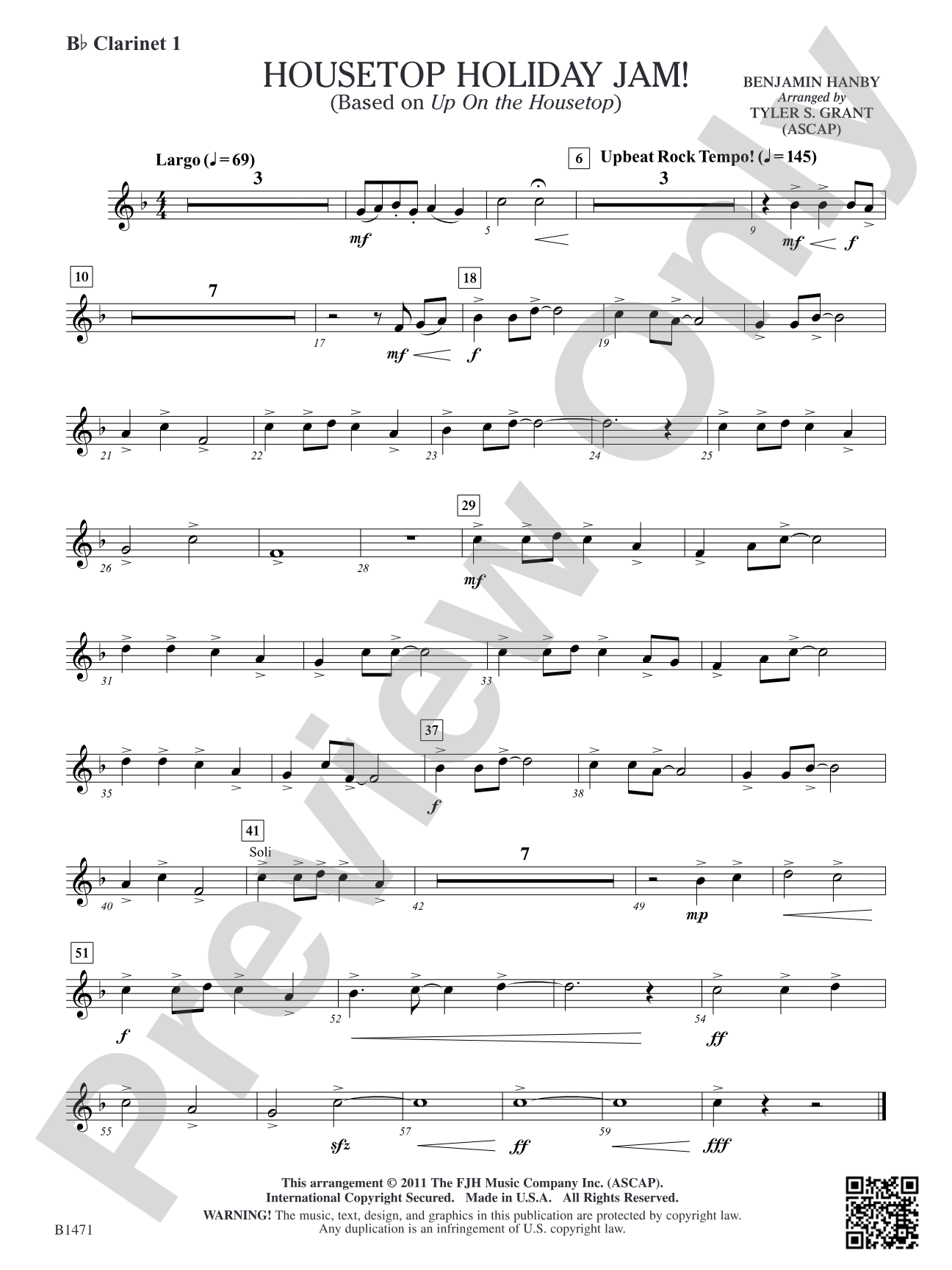 Housetop Holiday Jam!: B-flat Clarinet 1