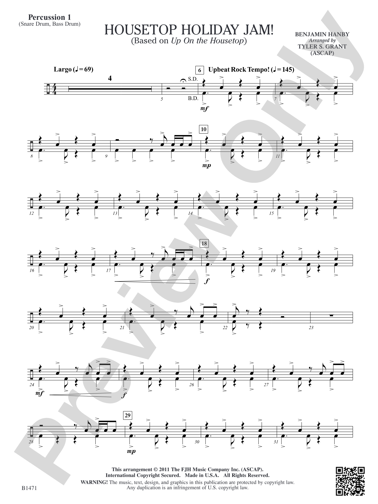 Housetop Holiday Jam!: Percussion 1