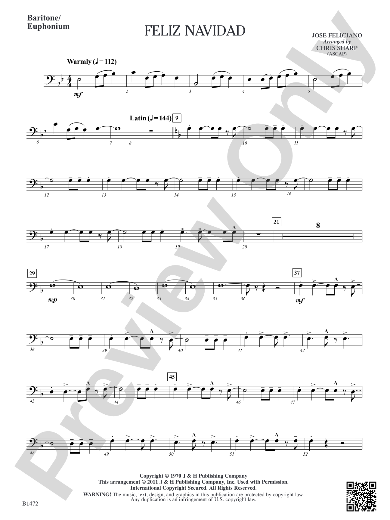 Feliz Navidad: Baritone/Euphonium