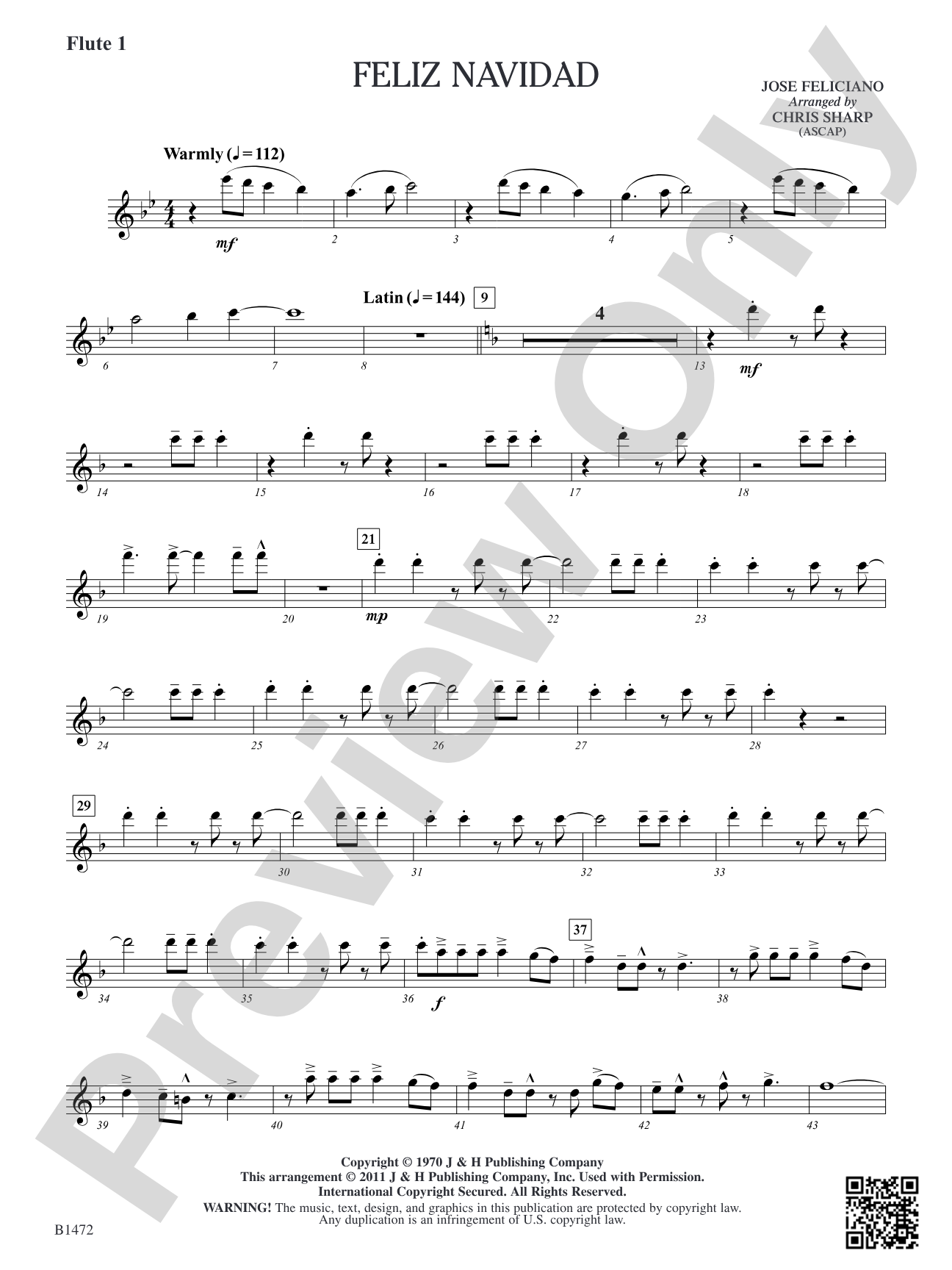 Feliz Navidad: Flute 1