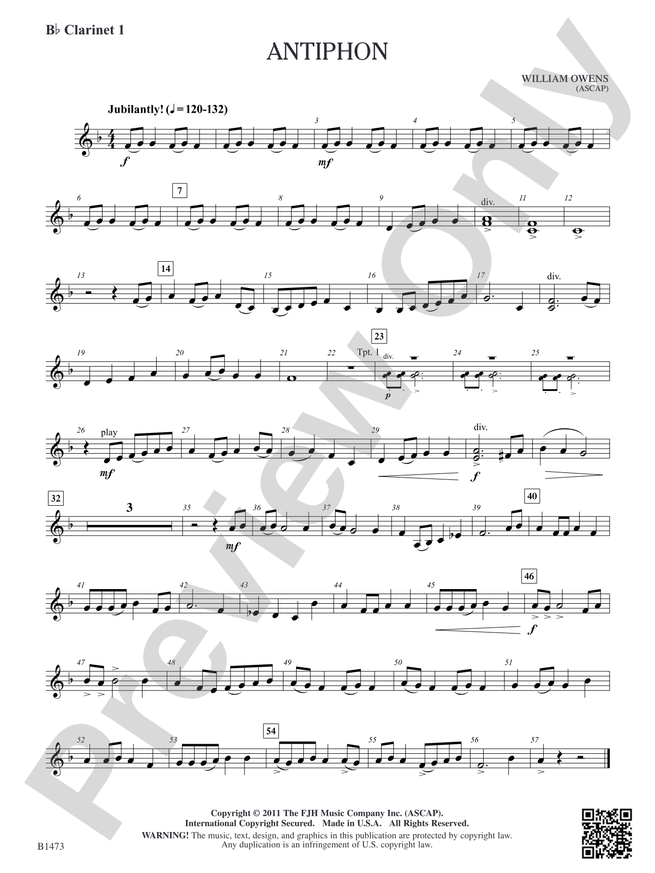Antiphon: B-flat Clarinet 1