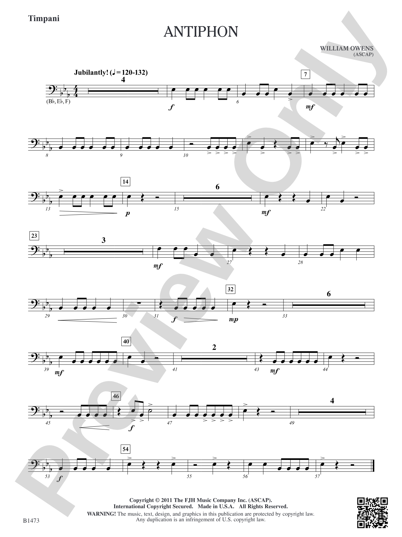Antiphon: Timpani (Opt.)