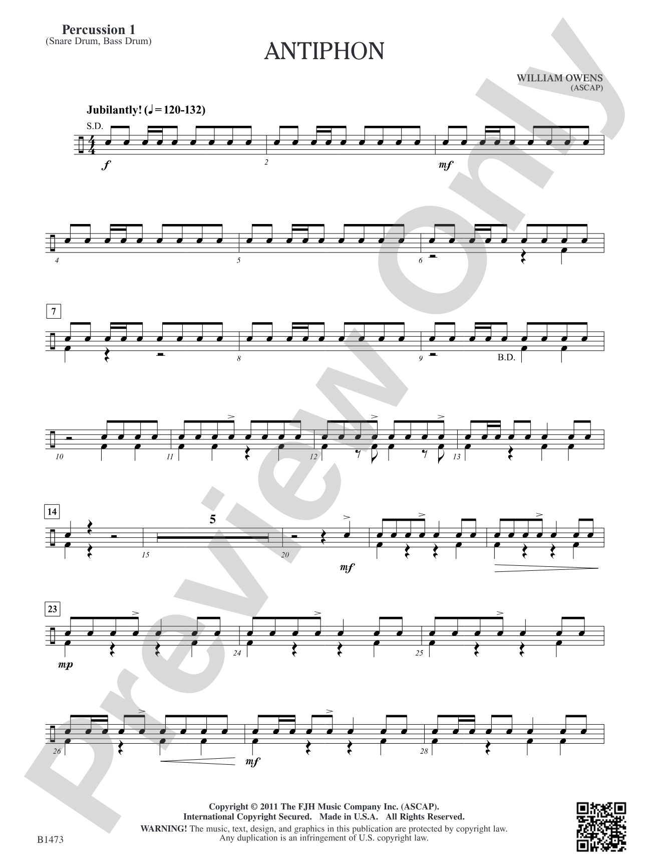 Antiphon: Percussion 1