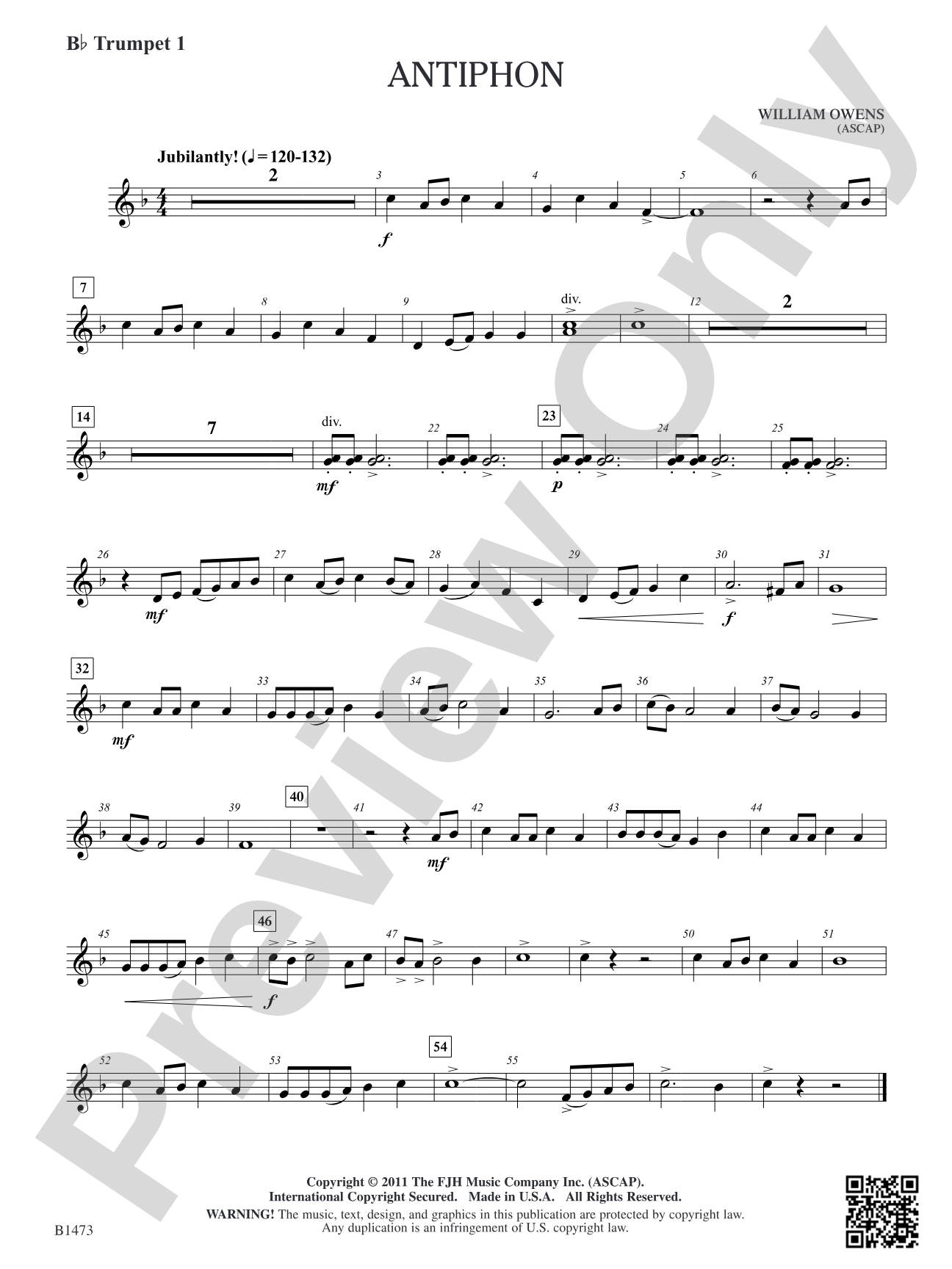 Antiphon: B-flat Trumpet 1